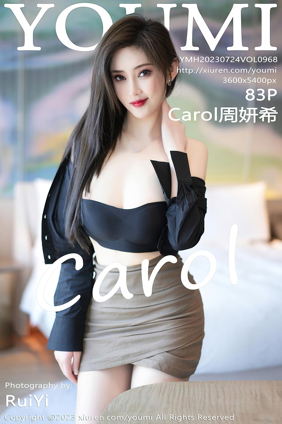 [YOUMI尤蜜荟] 2023.07.24 VOL.968 Carol周妍希 短裙黑丝[42P]第2张