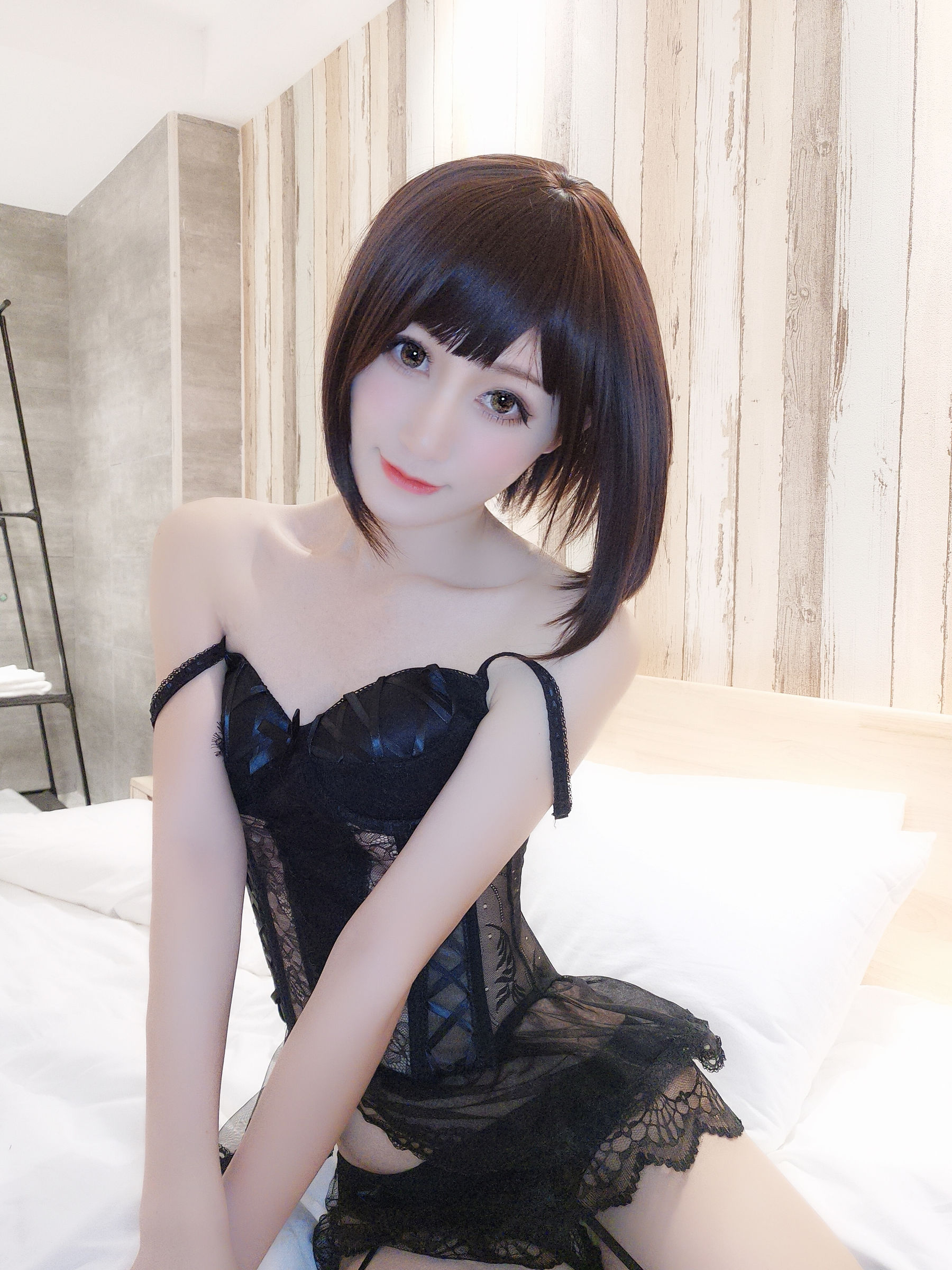 [网红COSER写真] 木之本果 - 黑色情趣内衣第7张