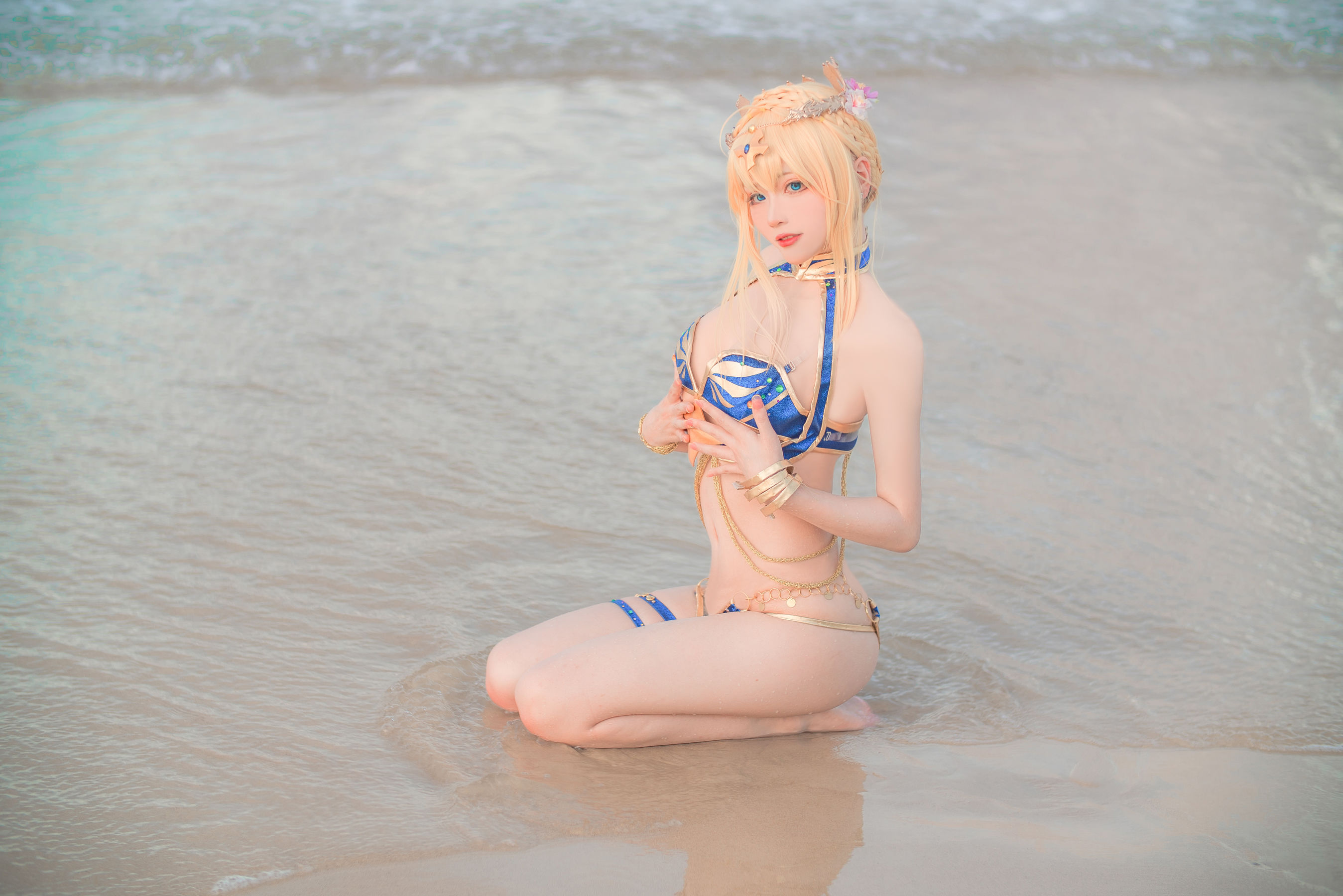 [网红COSER写真] 起司块wii写真 - 白枪泳装第14张