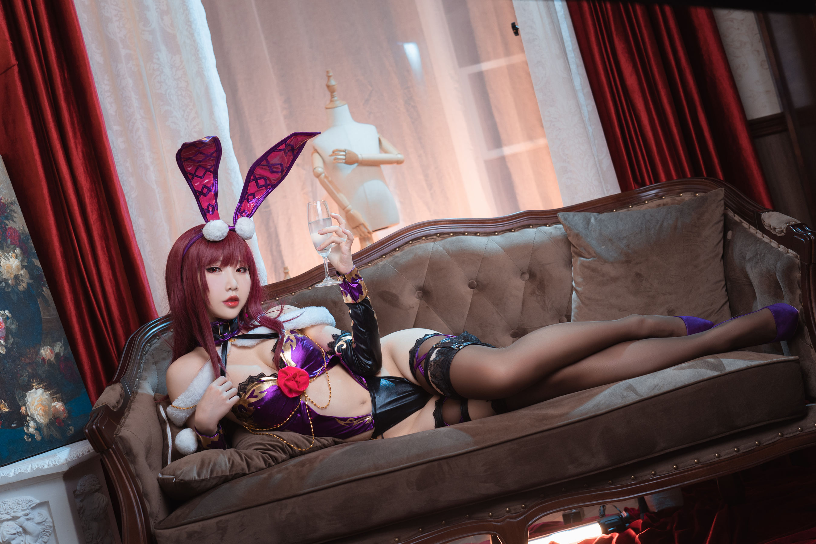 [COS福利] 可爱人气Coser面饼仙儿 - 斯卡哈兔女郎第4张