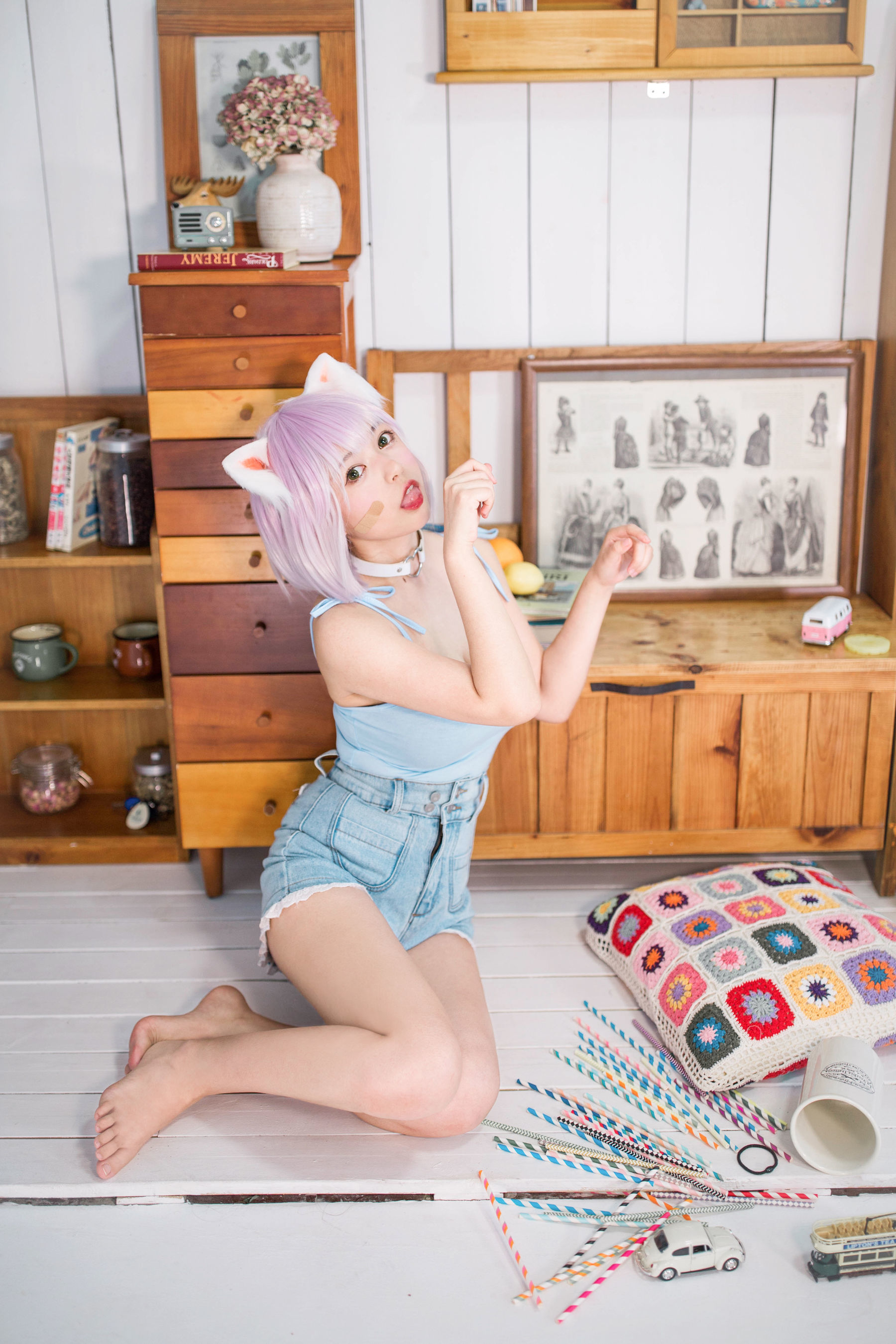 [网红COSER] 大眼萌妹黑猫猫OvO - 养猫小课堂第12张