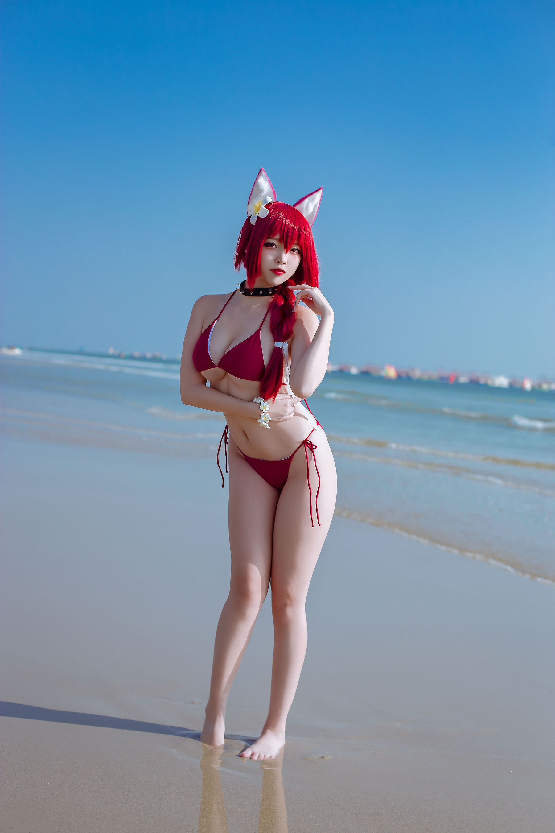 [福利COS] 人气Coser二佐Nisa - 碧蓝 千代田泳装第6张