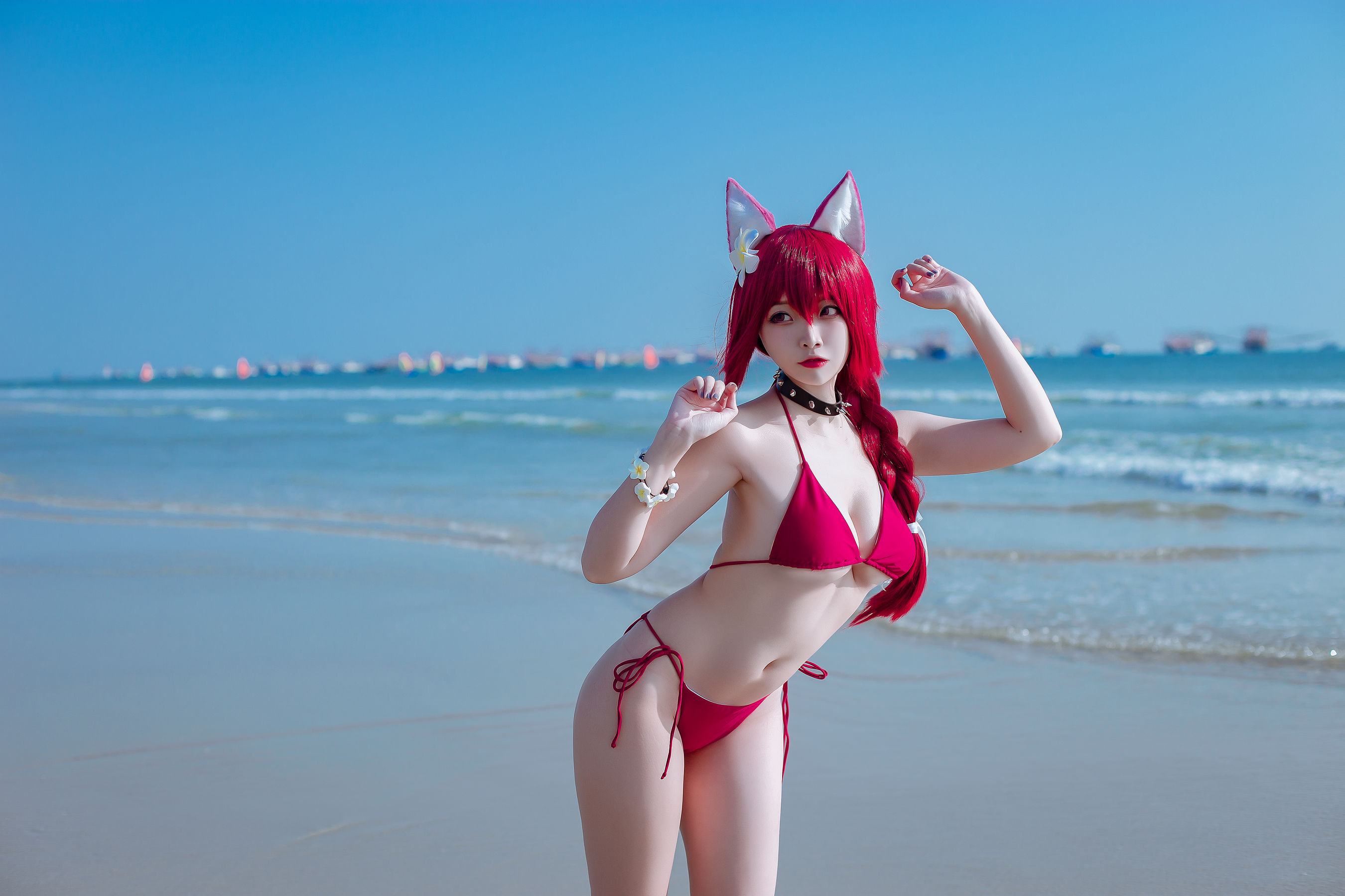 [福利COS] 人气Coser二佐Nisa - 碧蓝 千代田泳装第5张