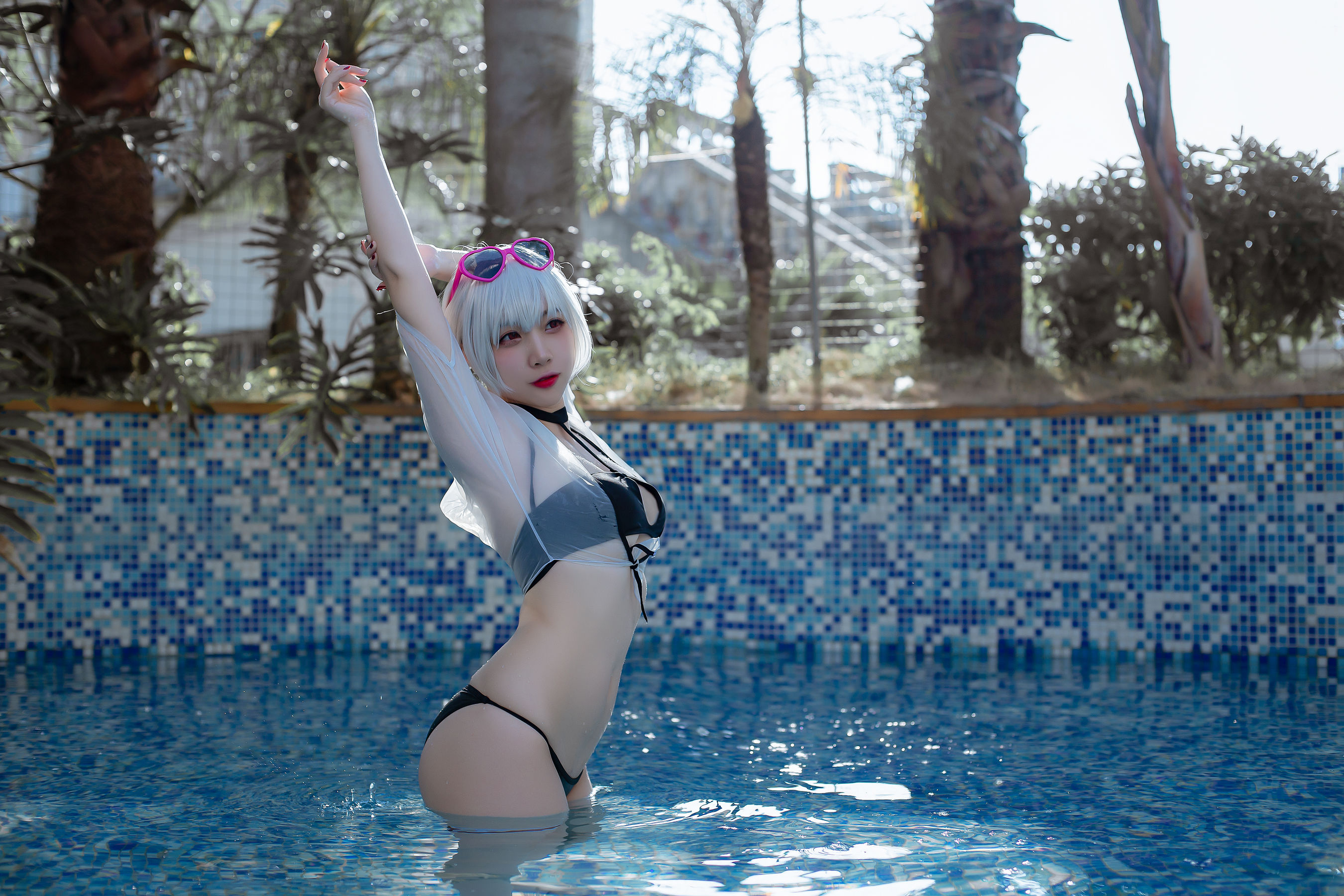 [福利COS] 人气Coser二佐Nisa - 碧蓝航线 天狼星泳装第1张