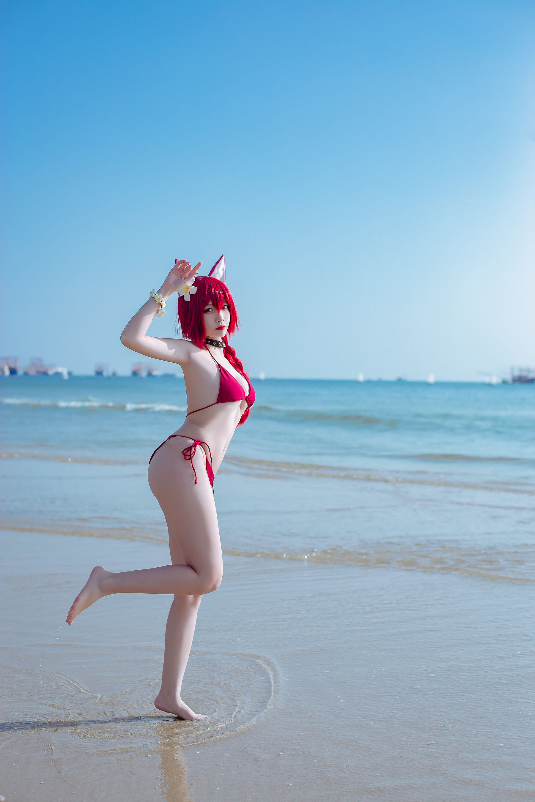 [福利COS] 人气Coser二佐Nisa - 碧蓝 千代田泳装第7张