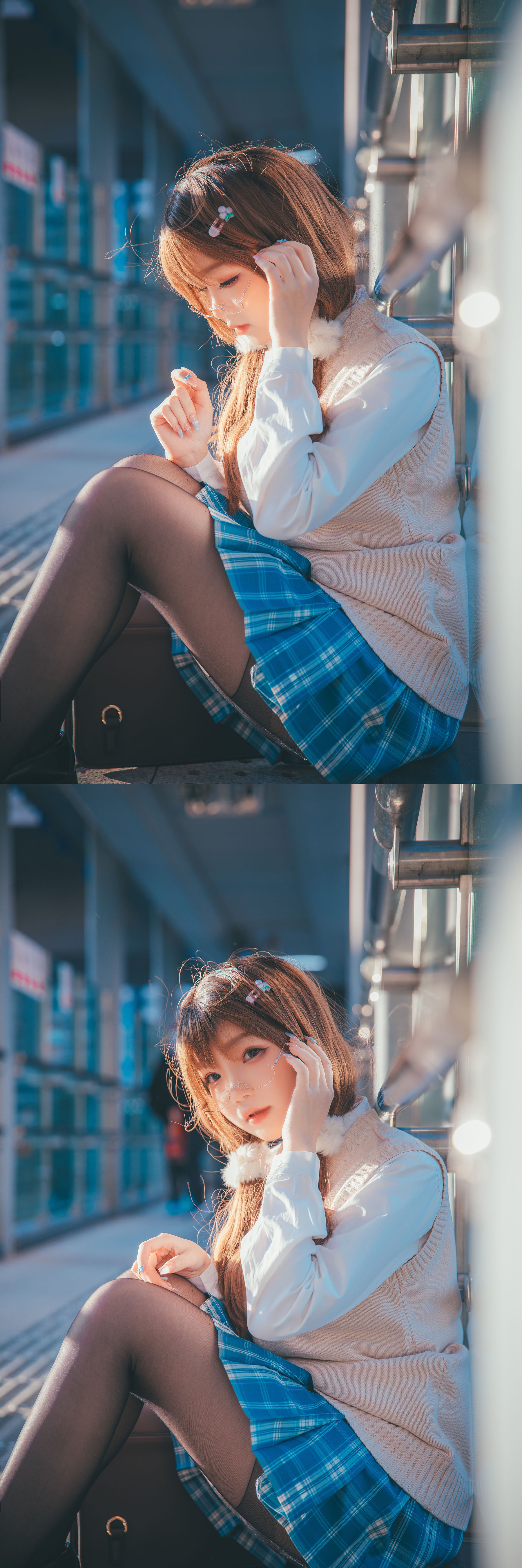 [福利COS] 动漫博主雪晴Astra - JK夕阳第7张