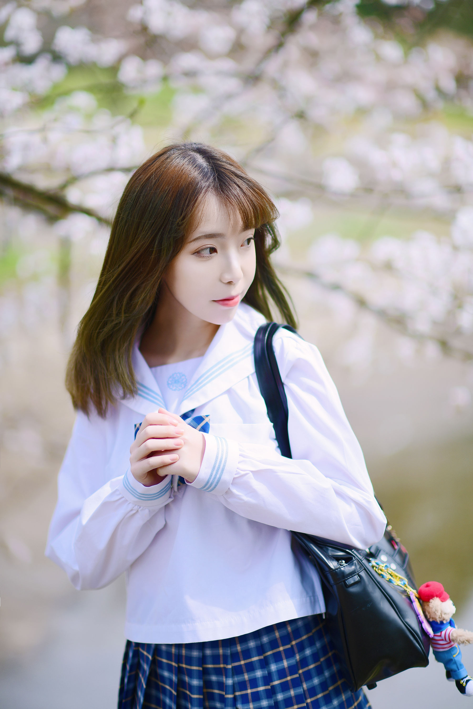 [福利COS] 可爱妹子Fushii_海堂 - 樱花树下第6张