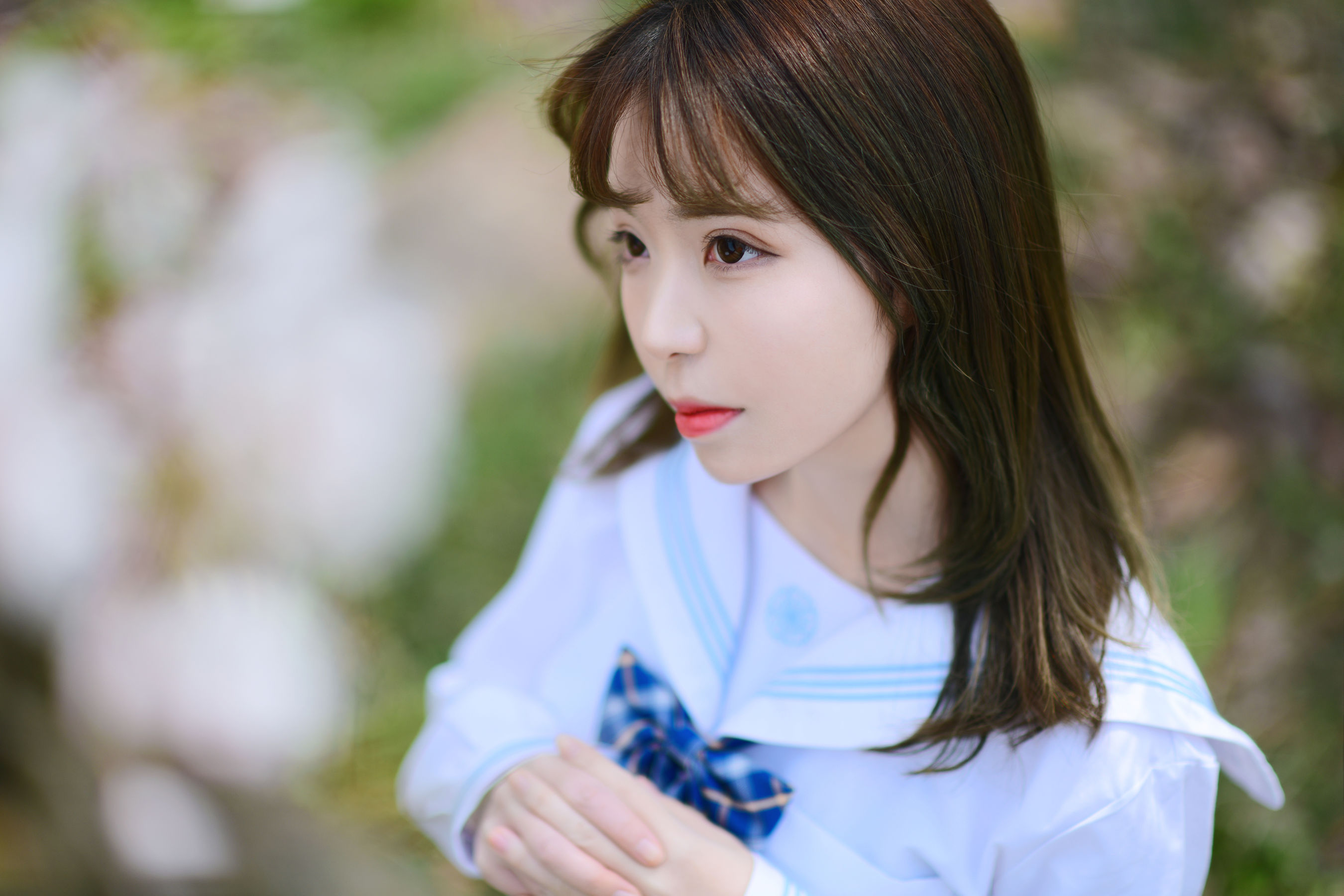 [福利COS] 可爱妹子Fushii_海堂 - 樱花树下第1张