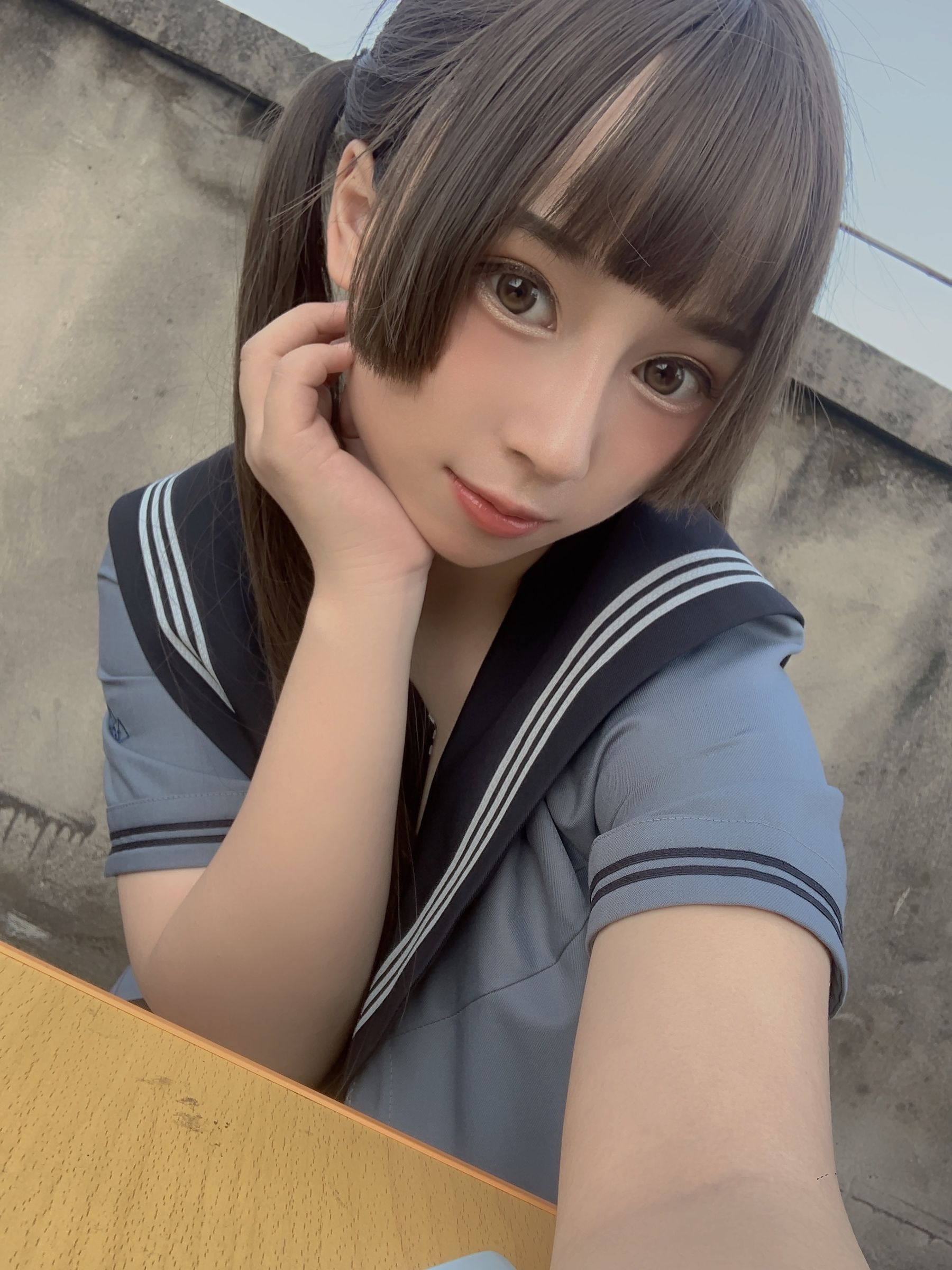 [福利COS] 胡桃猫Kurumineko - 天台的爱之告白第41张