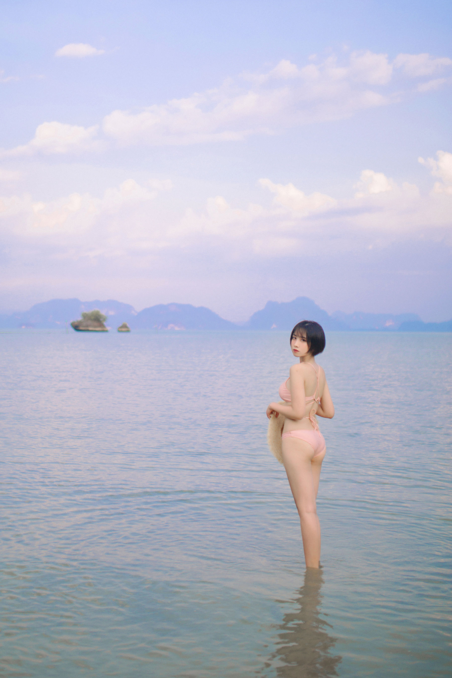 [福利COS] 次元少女念雪ww - 粉色泳衣第5张