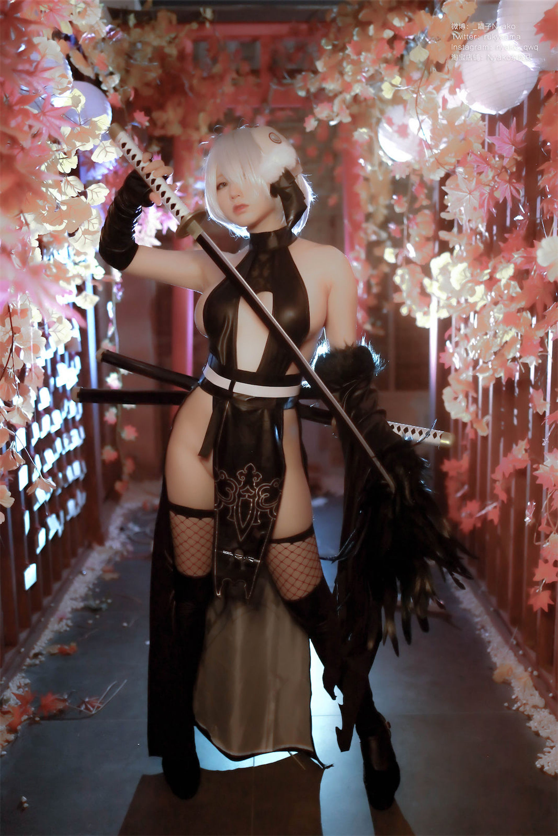 [福利COS] 萌妹子Nyako喵子 - 2B同人旗袍第13张