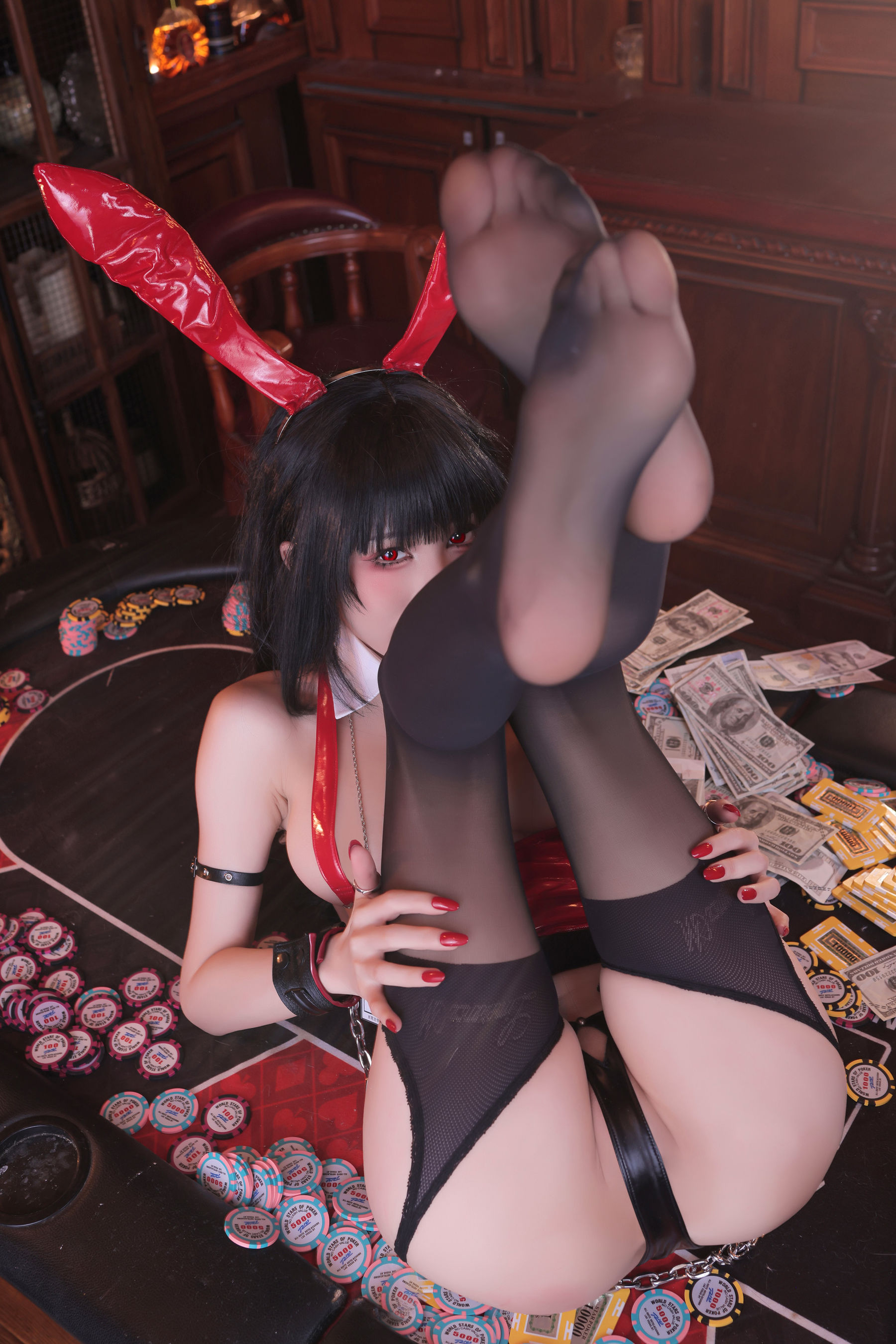 [福利COS] 动漫博主水淼aqua - 蛇喰梦子同人兔女郎第10张