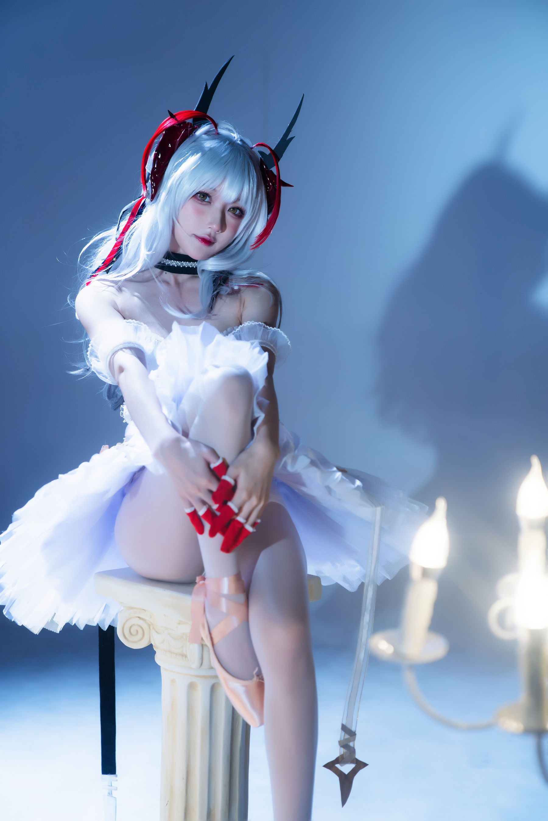 [福利COS] 动漫博主阿包也是兔娘 - 明日方舟 芭蕾第7张