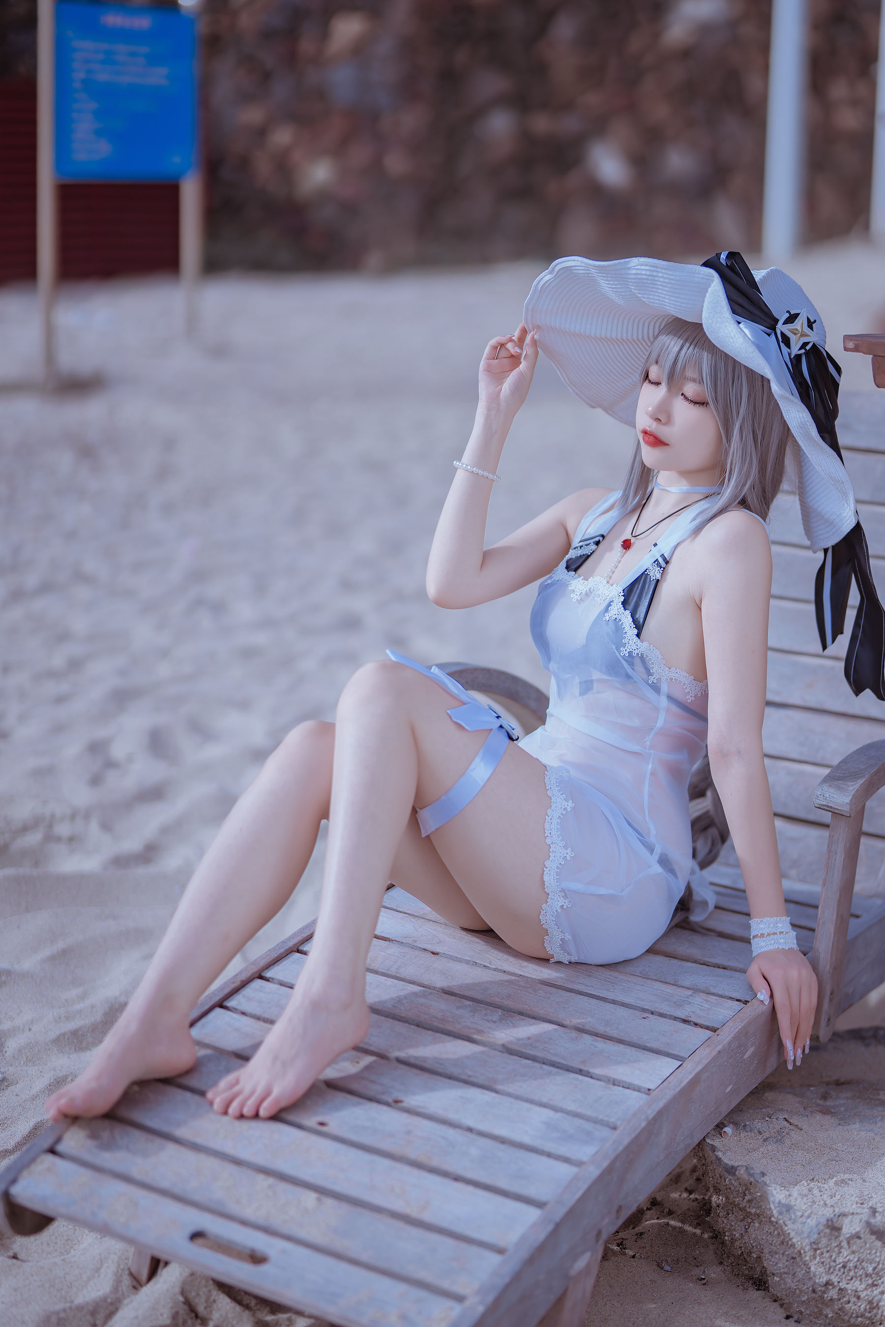 [福利COS] 人气Coser二佐Nisa - 碧蓝 天鹰泳装第5张