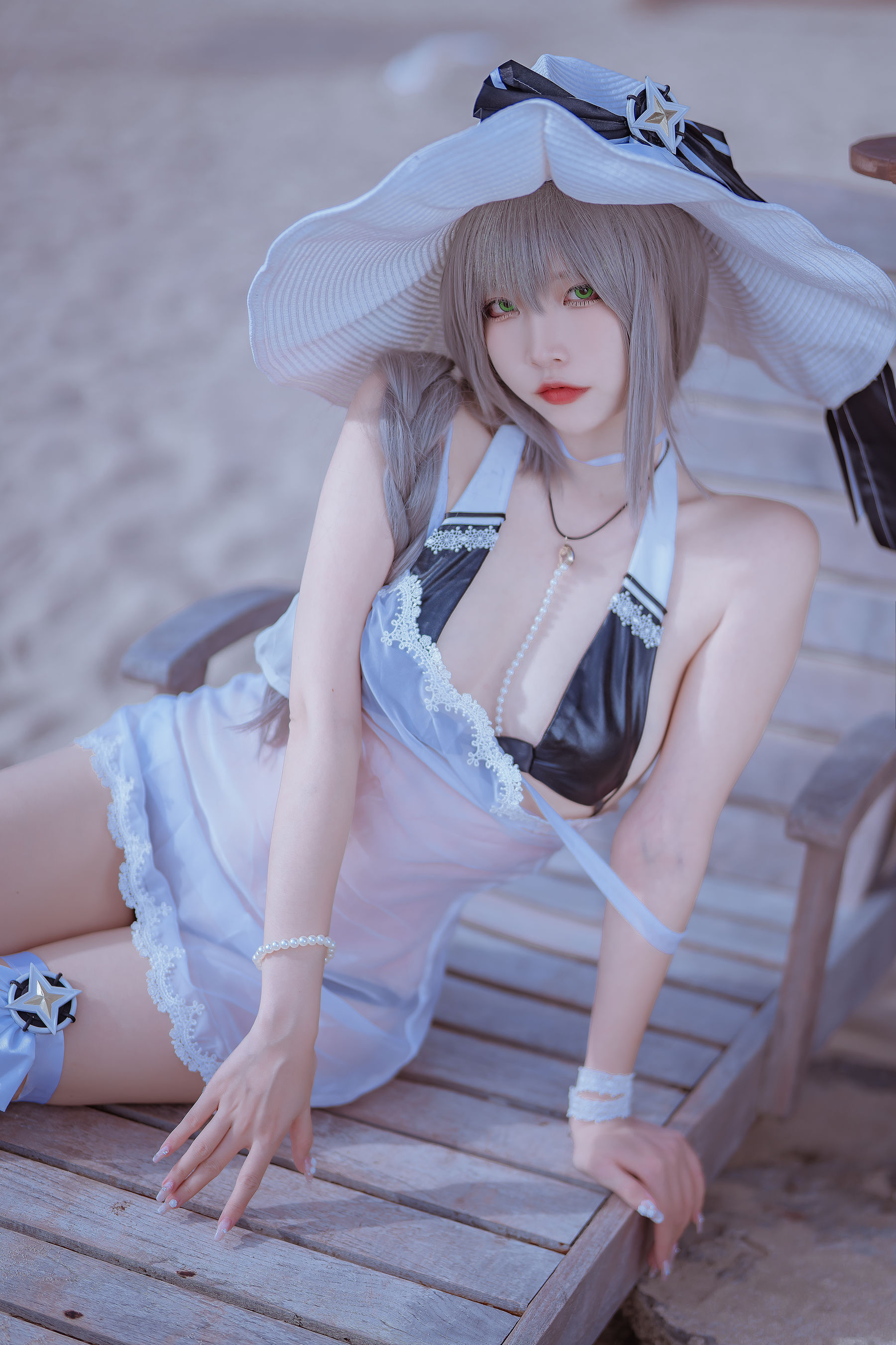 [福利COS] 人气Coser二佐Nisa - 碧蓝 天鹰泳装第7张