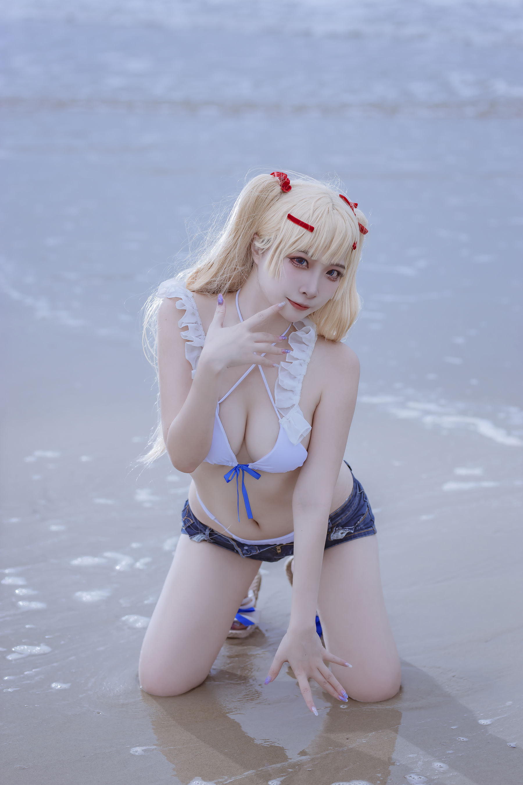 [福利COS] 人气Coser二佐Nisa - 碧蓝 苏塞克斯泳装第3张