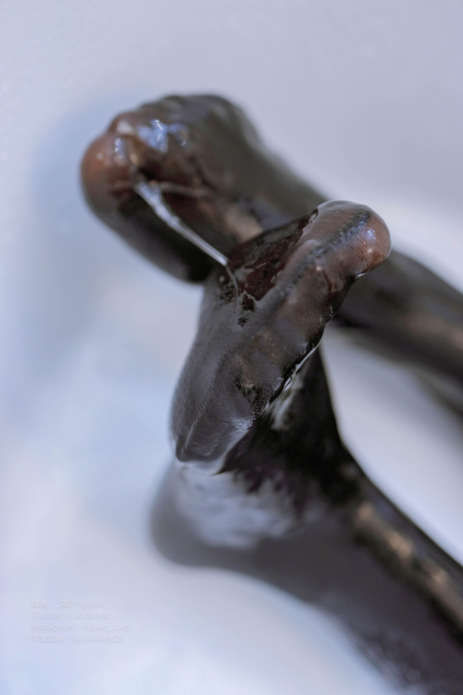 [福利COS] 萌妹子Nyako喵子 - 黑色透明竞泳第12张