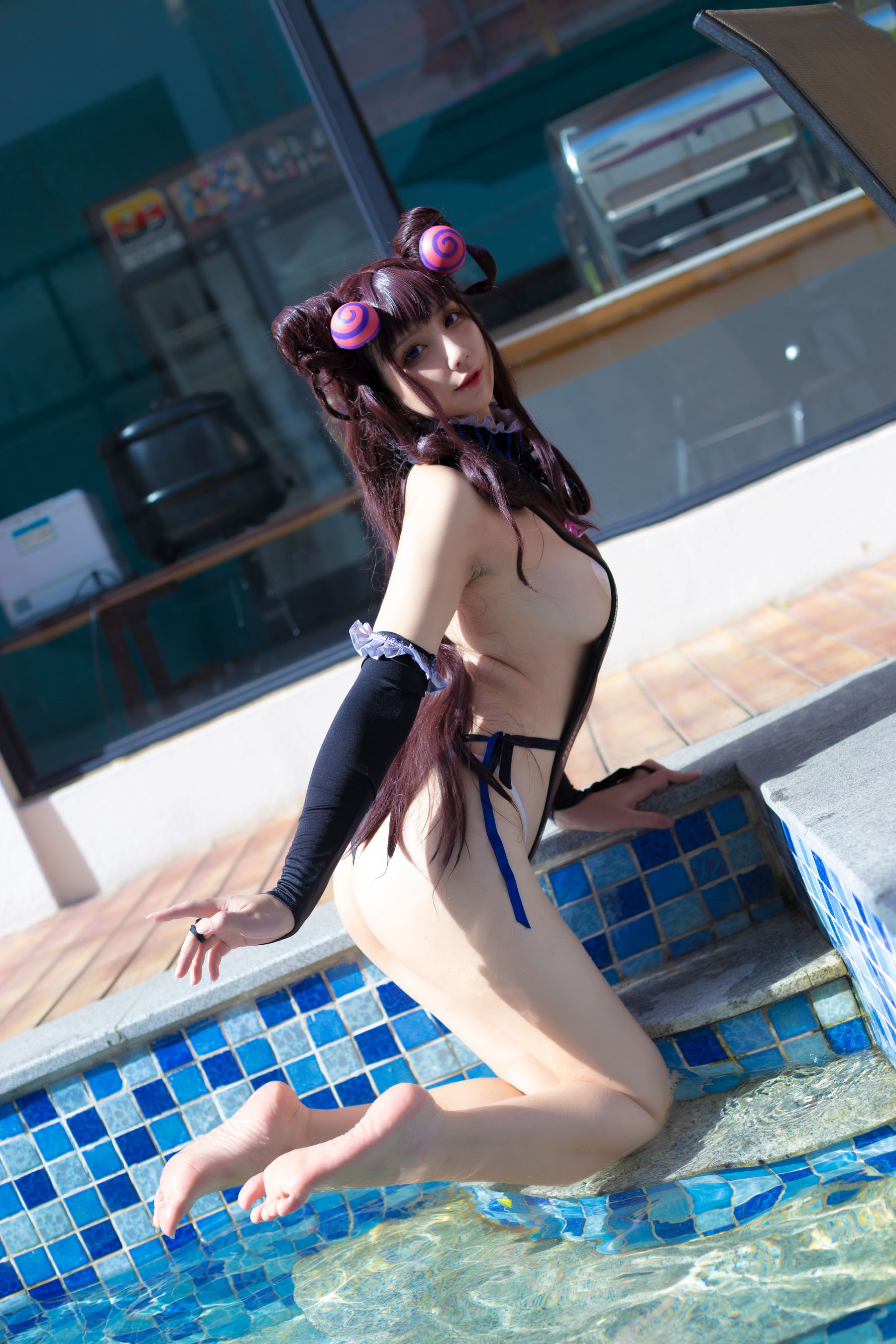 [福利COS] 动漫博主九曲Jean - 紫式部泳装第2张