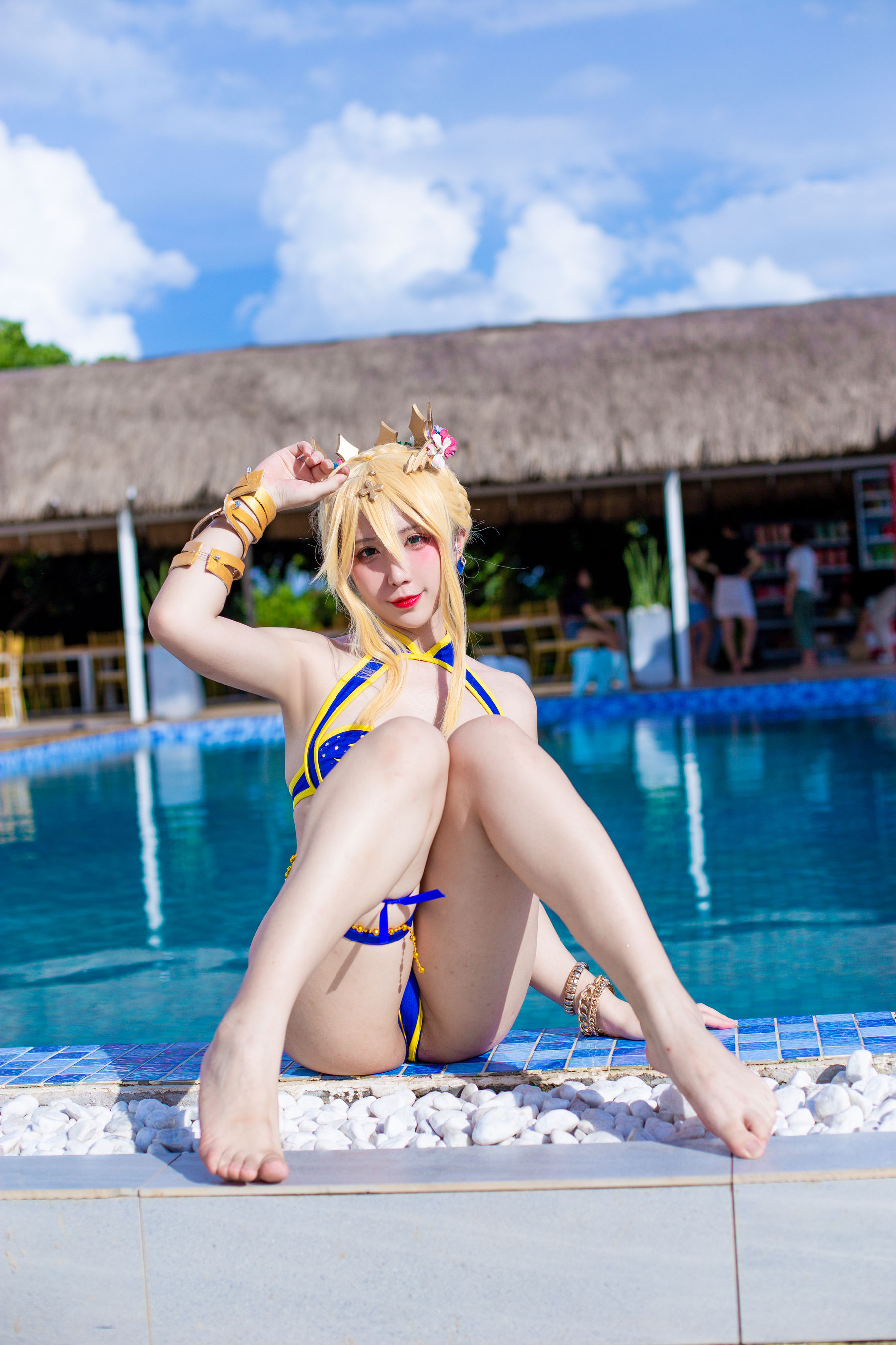 [福利COS] 动漫博主九曲Jean - 白枪呆同人泳装第4张