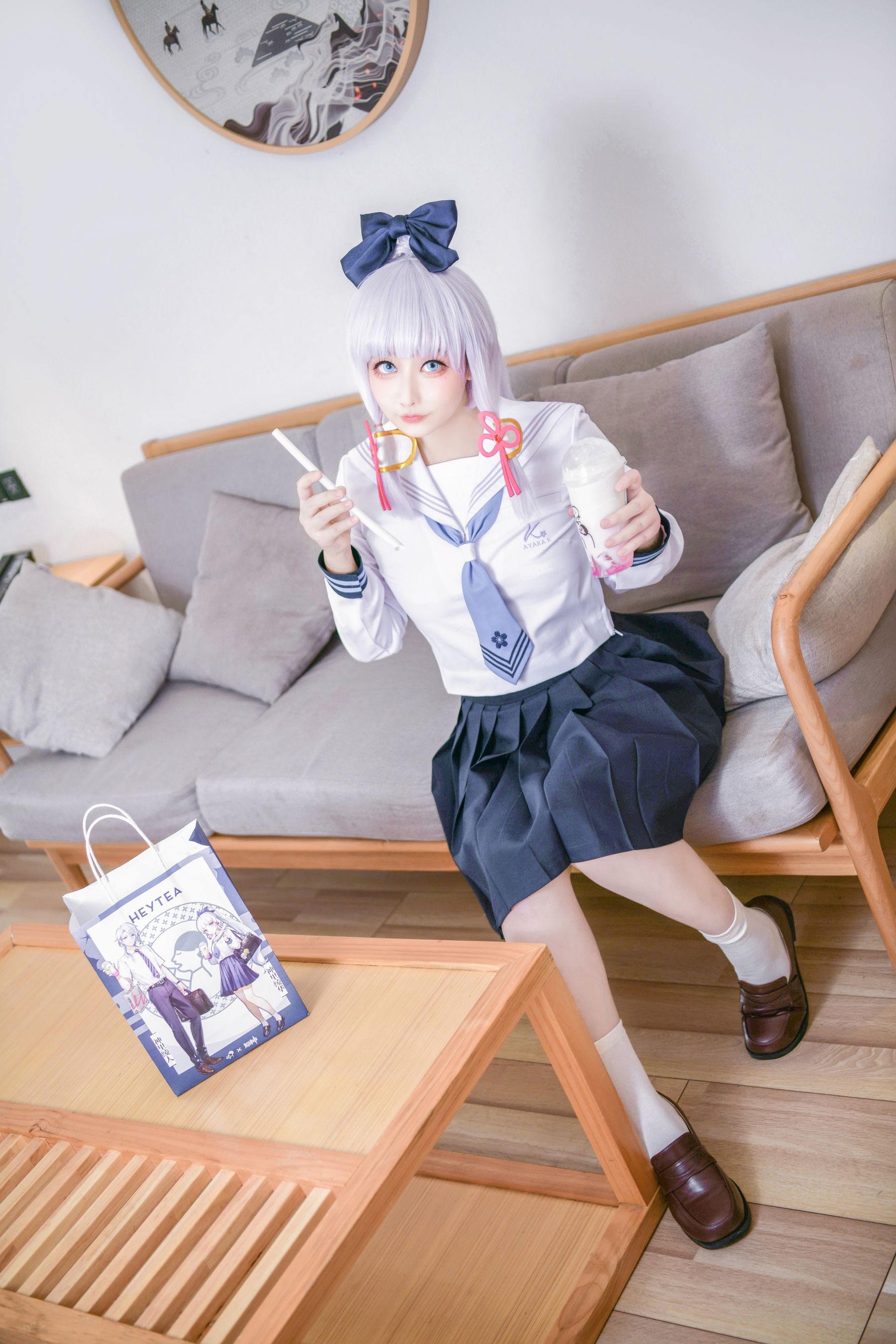 [福利COS] 章鱼娘 - 原神 神里綾華 JK第1张