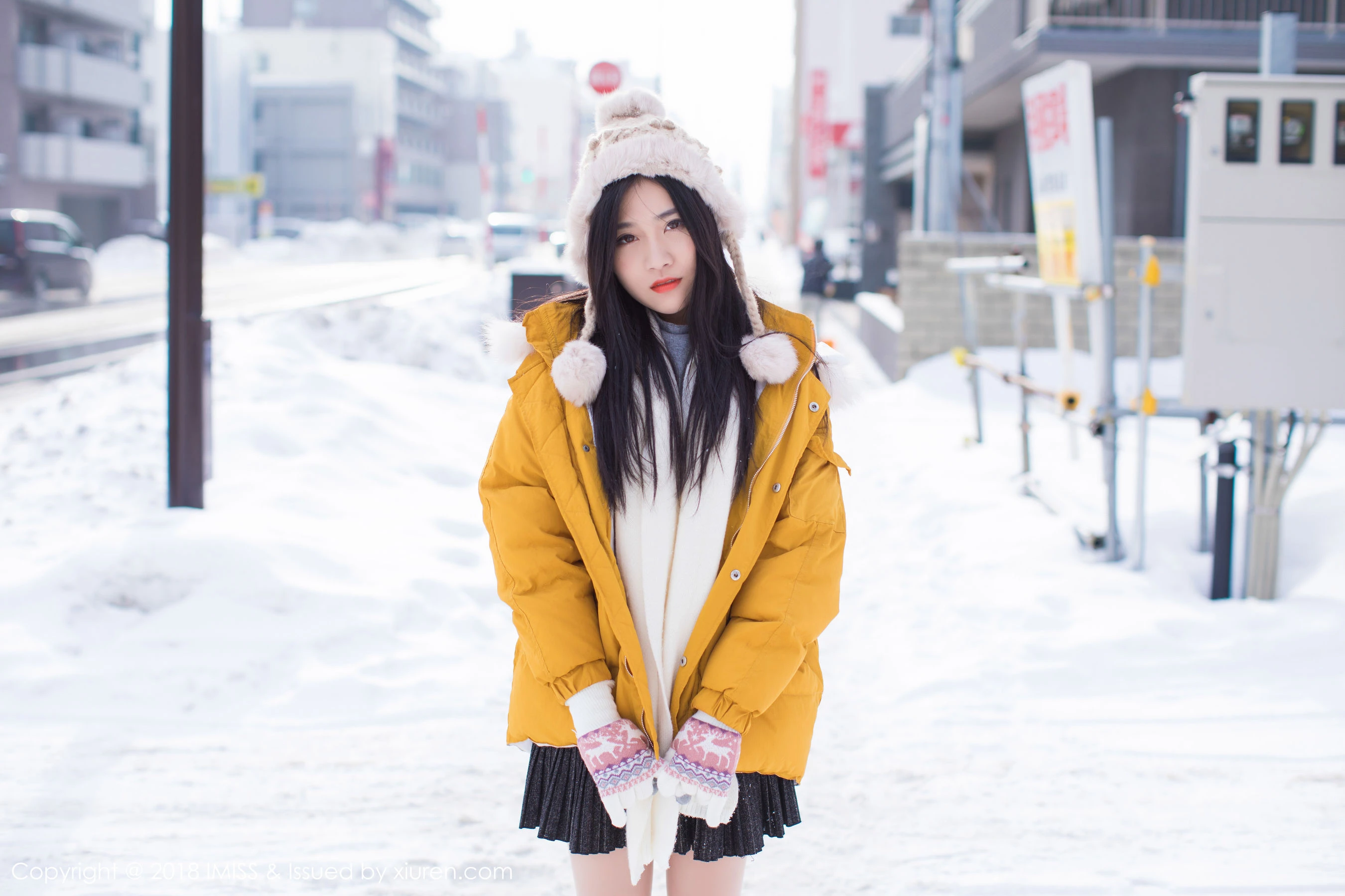 许诺Sabrina《北海道旅拍第三套》 爱蜜社IMiss Vol.254第1张