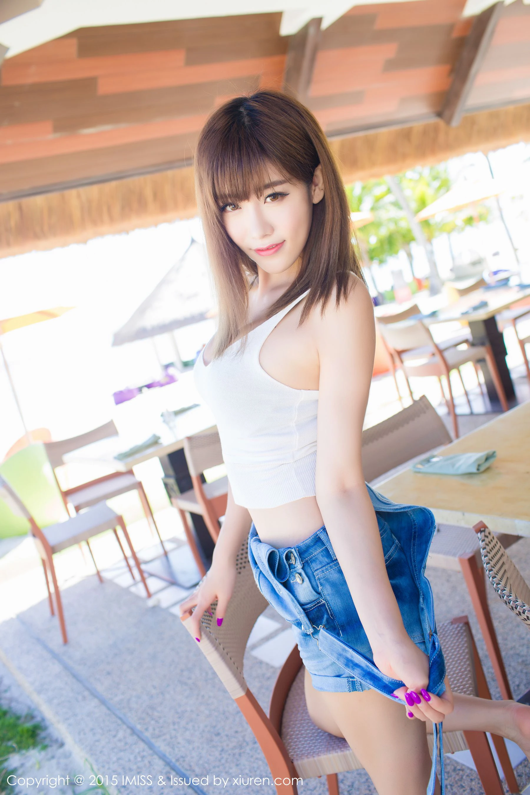 程小烦不烦《清新牛仔热裤+比基尼》 爱蜜社IMiss Vol.055第8张