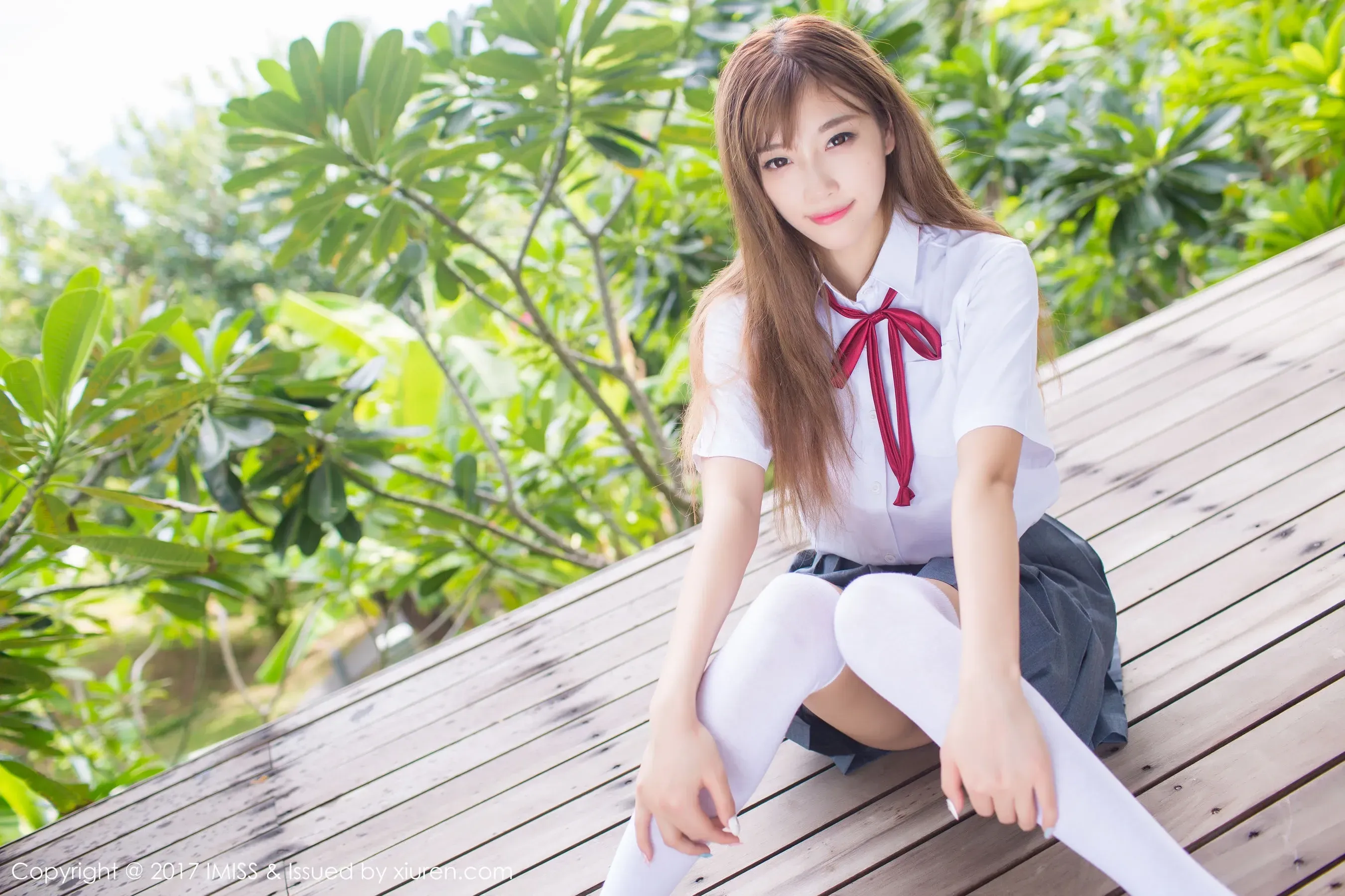 杨晨晨sugar《室外校服系列》 爱蜜社IMiss VOL.195第3张