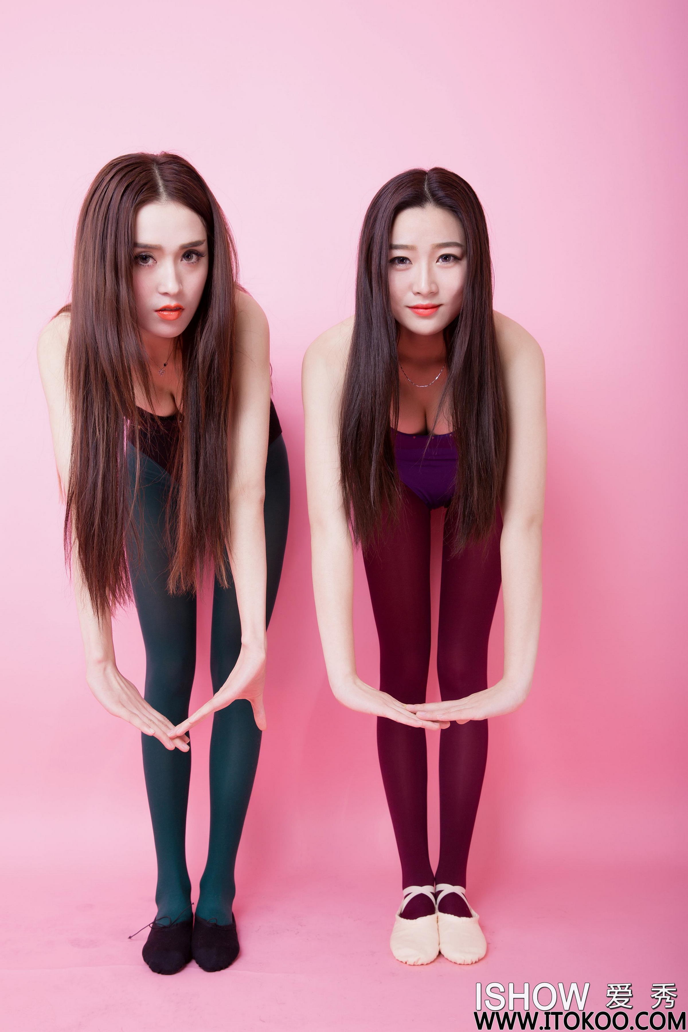 [ISHOW爱秀]吊带连体运动内衣美女Model 小汝Ruby ＆ 小煜CC 连身丝袜美腿性感写真 2016-02-01 No.028第3张