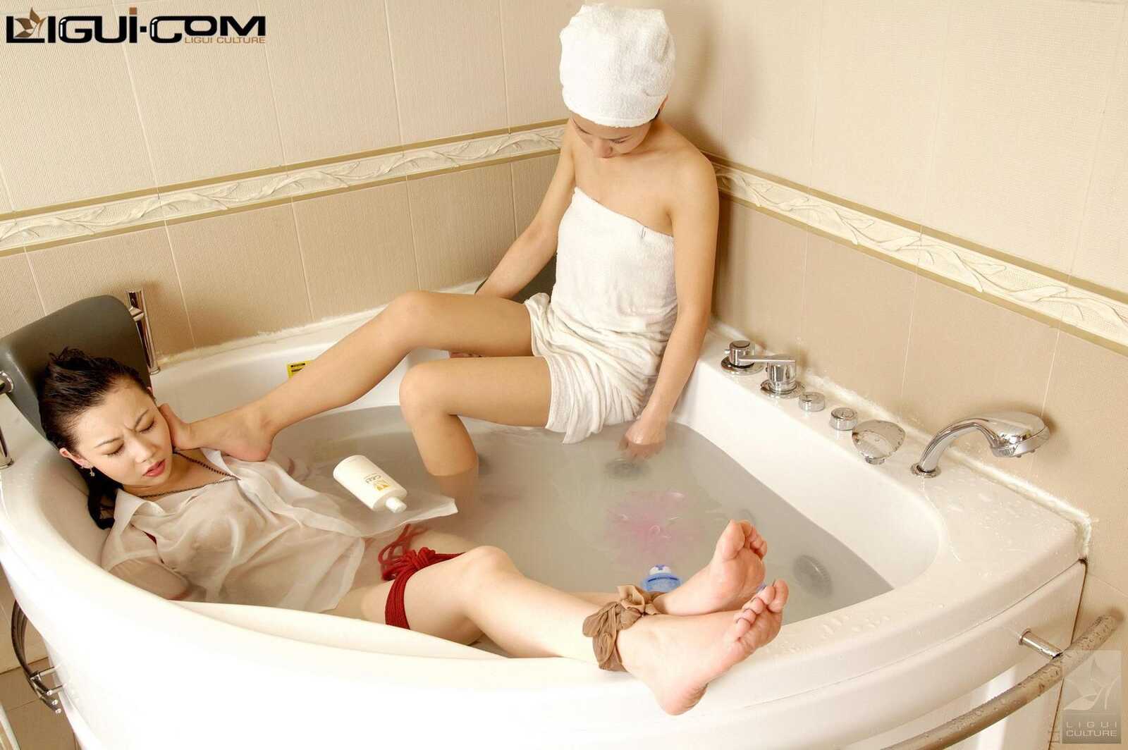 Model 露露 玲玲《浴缺捆绑》 [丽柜美束LiGui] 丝足第1张