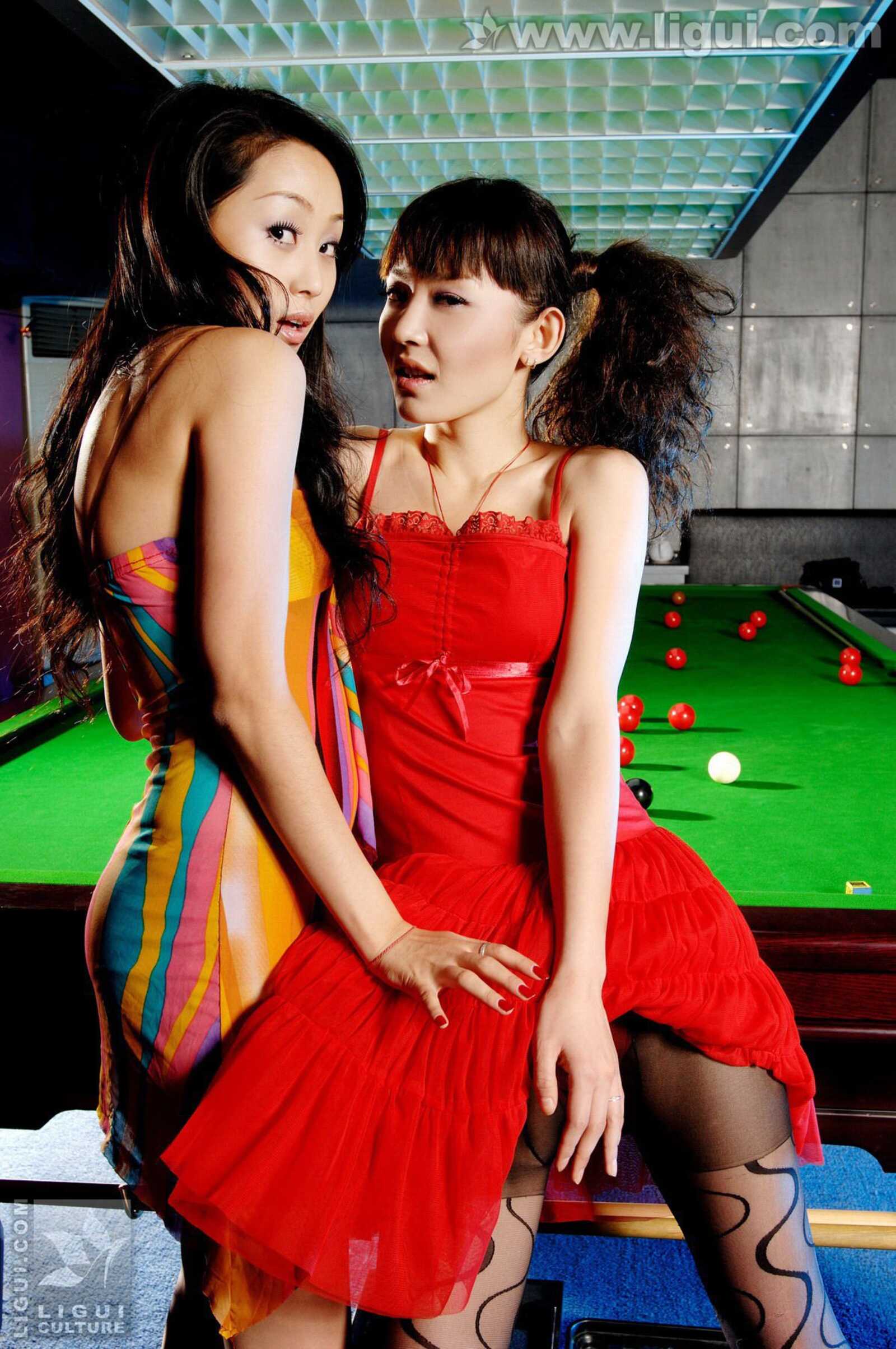 Model 咪惠美、琳达《丝袜美女玩台球》 [丽柜Li第7张