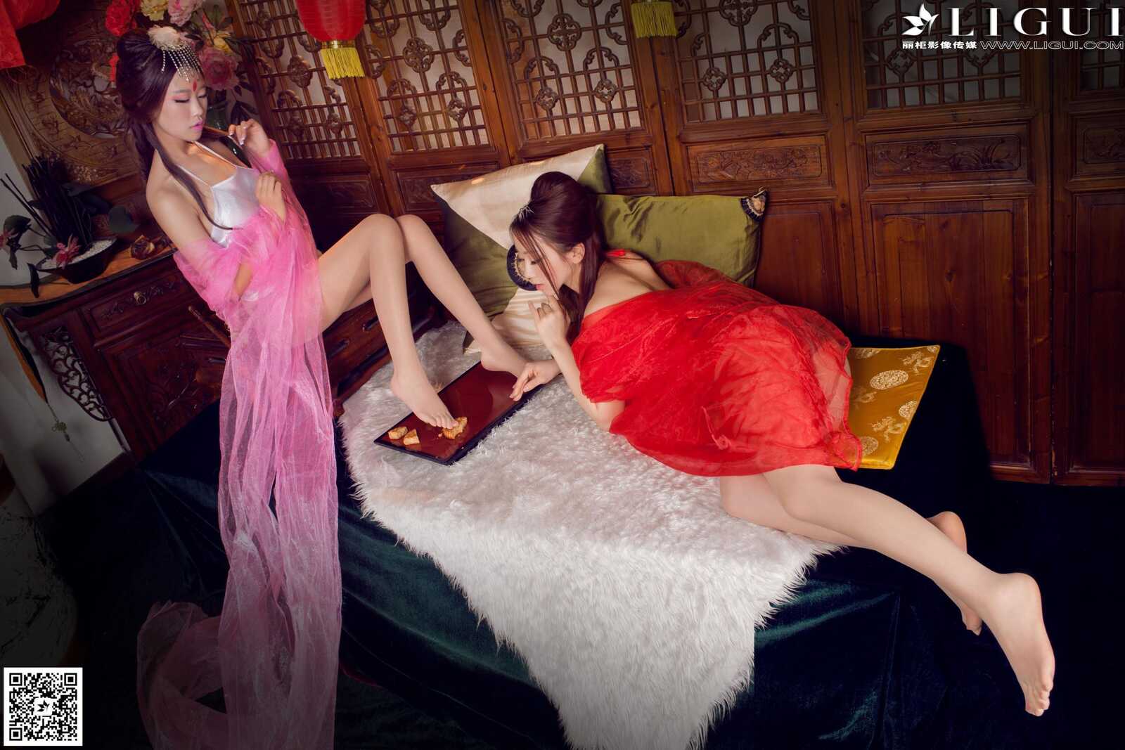 Model 语寒、然然《薄纱肚兜古典美人》 [丽柜Li第3张