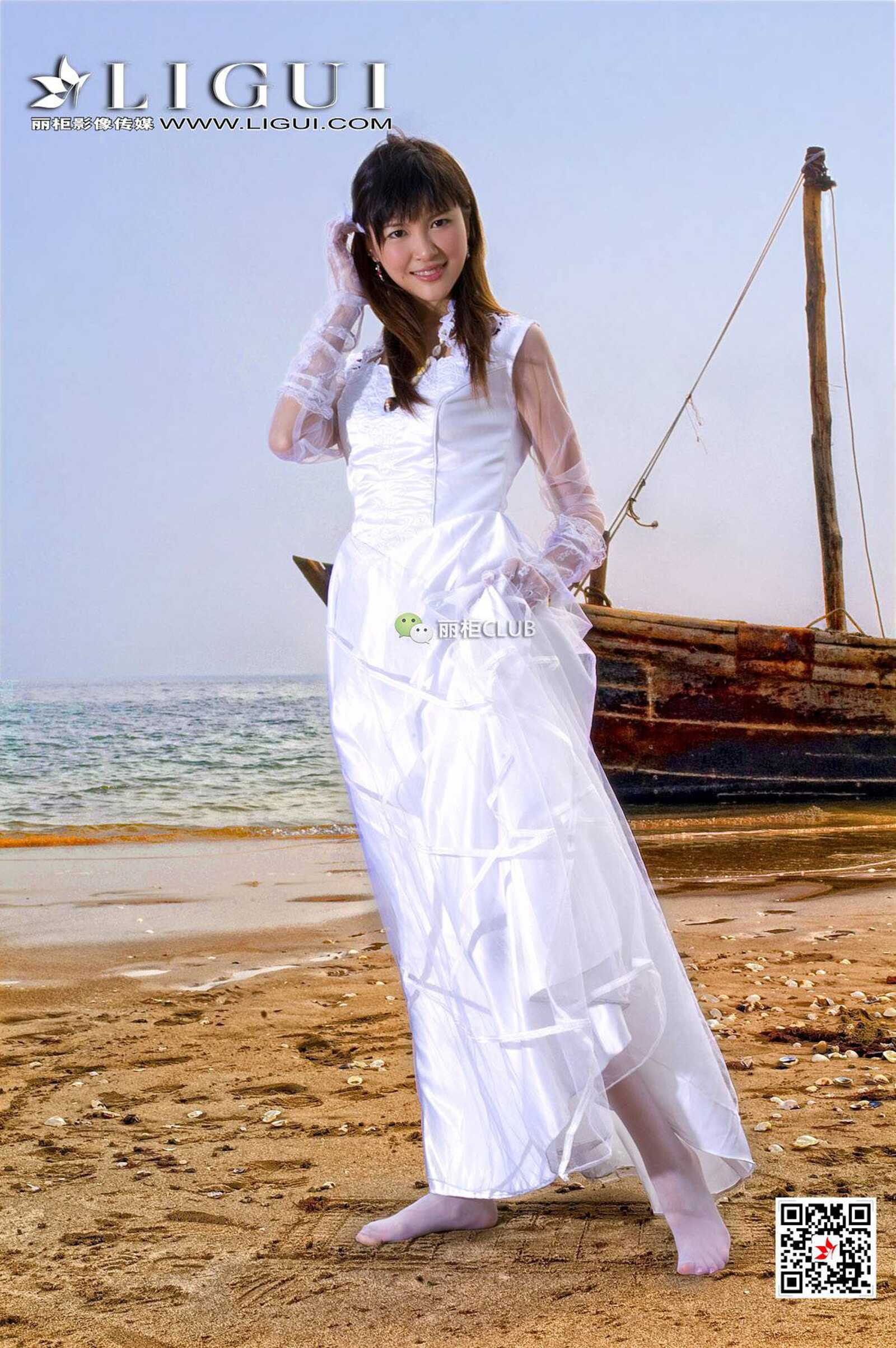菲儿《沙滩婚纱》 [丽柜LIGUI] 网络丽人 写真集第10张