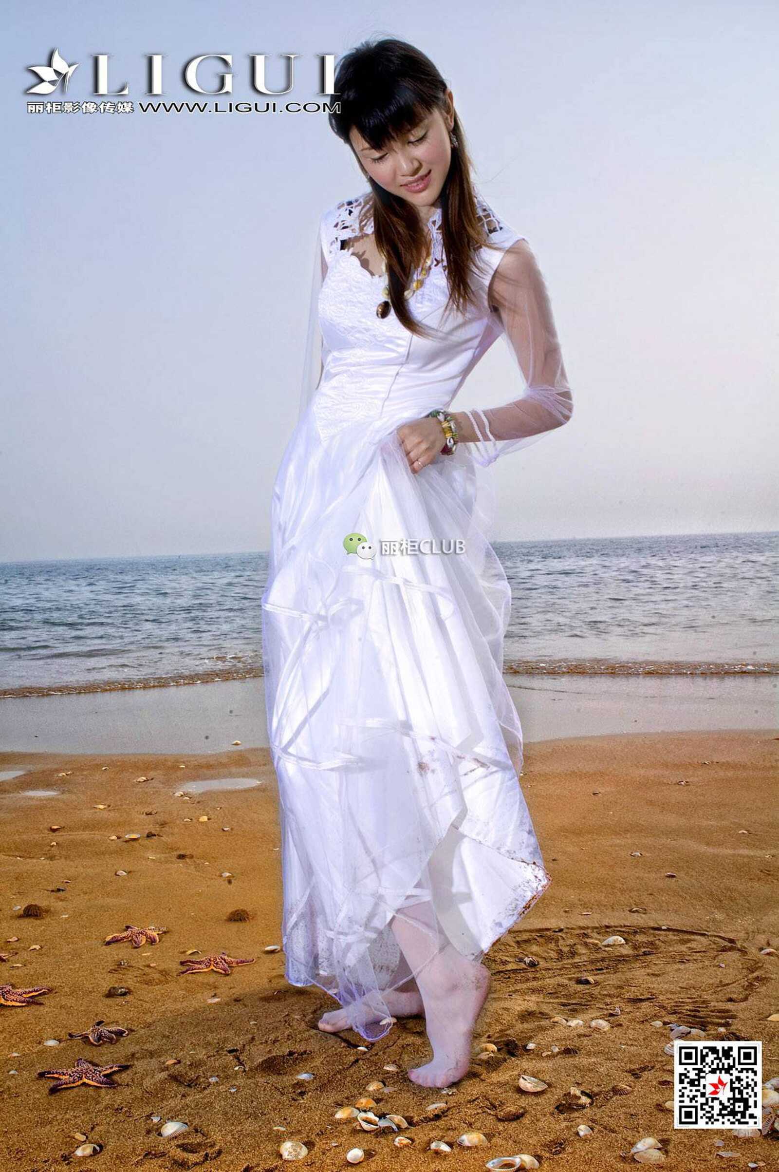 菲儿《沙滩婚纱》 [丽柜LIGUI] 网络丽人 写真集第9张