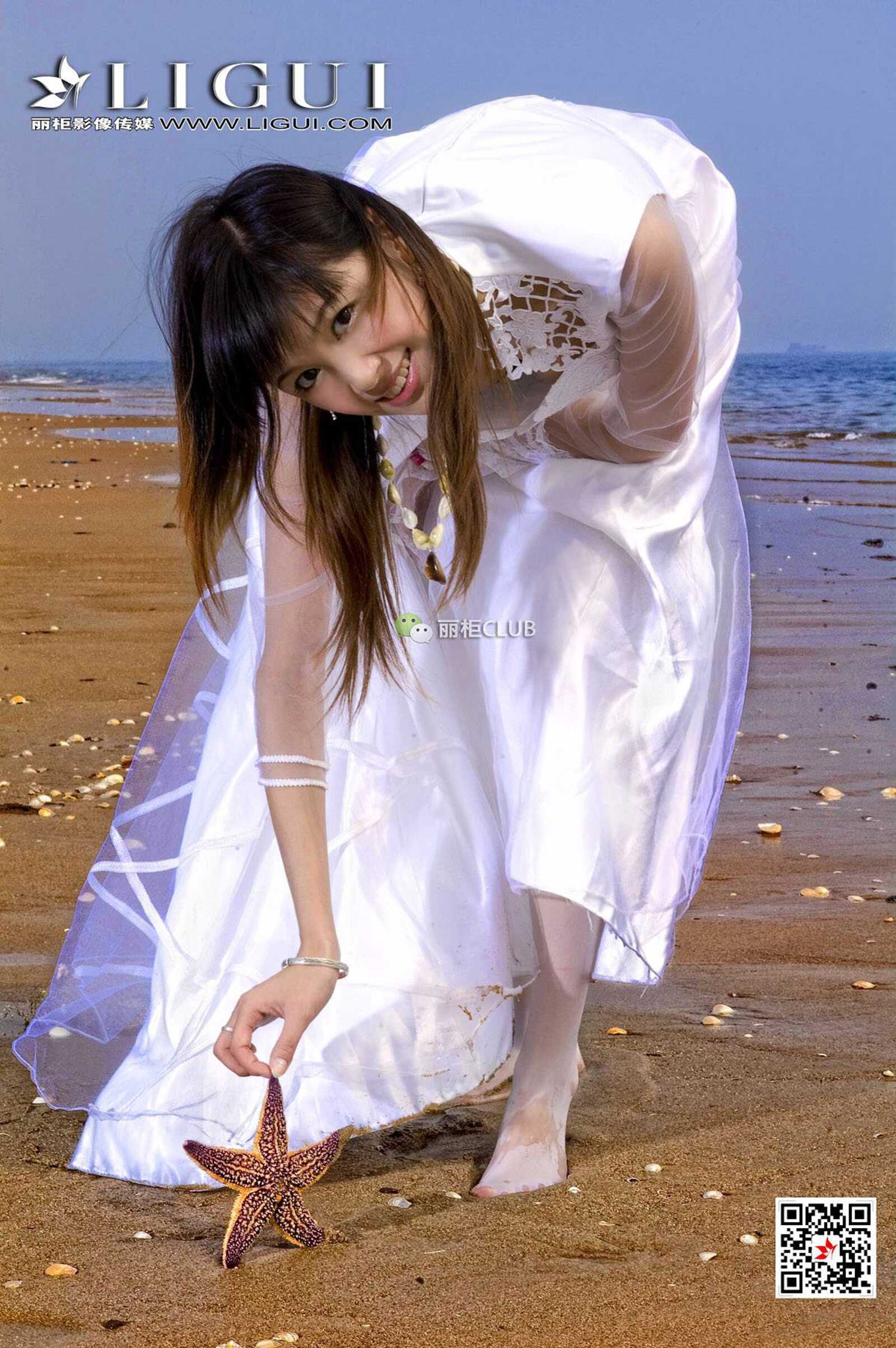 菲儿《沙滩婚纱》 [丽柜LIGUI] 网络丽人 写真集第8张