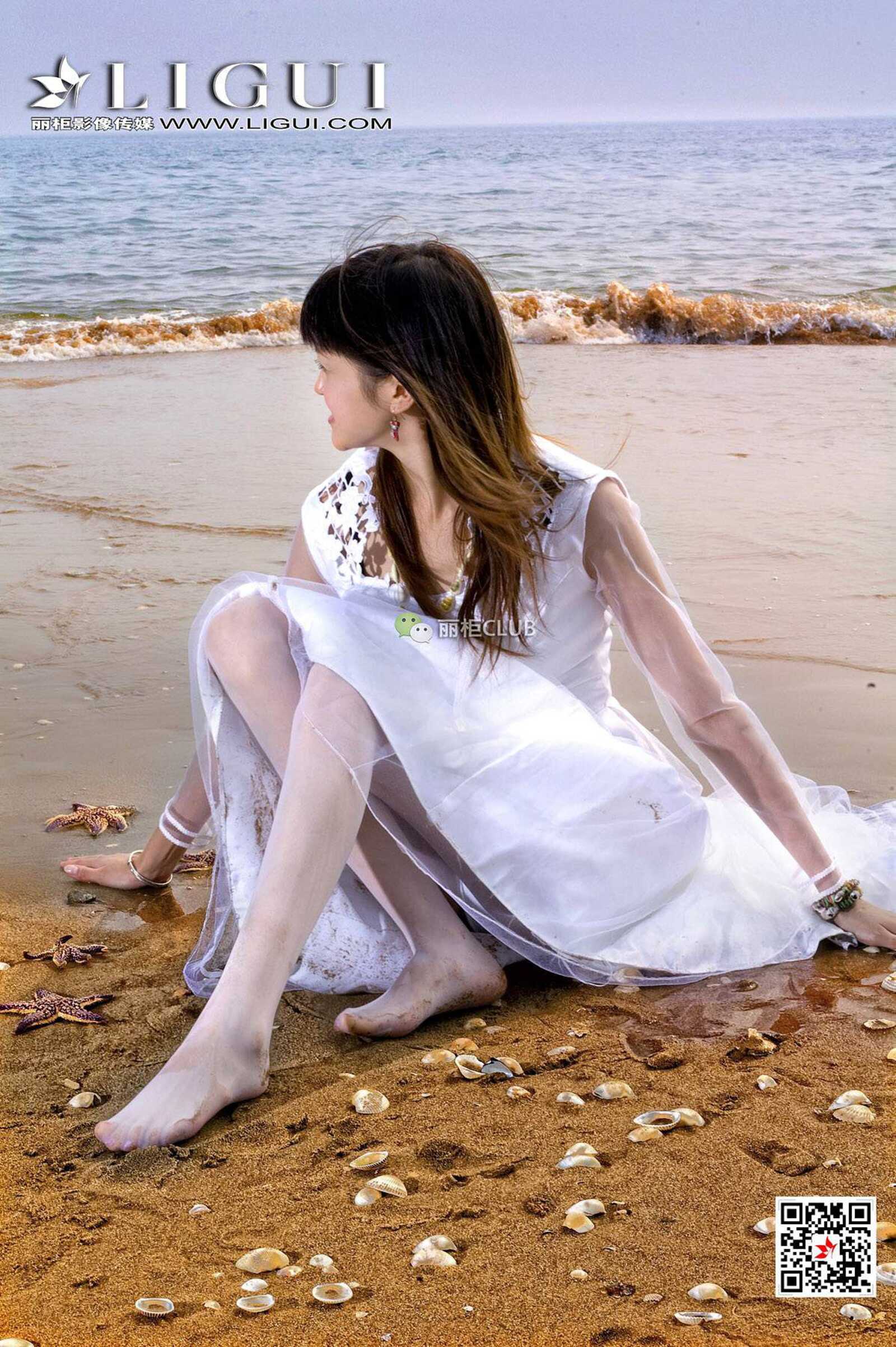 菲儿《沙滩婚纱》 [丽柜LIGUI] 网络丽人 写真集第2张