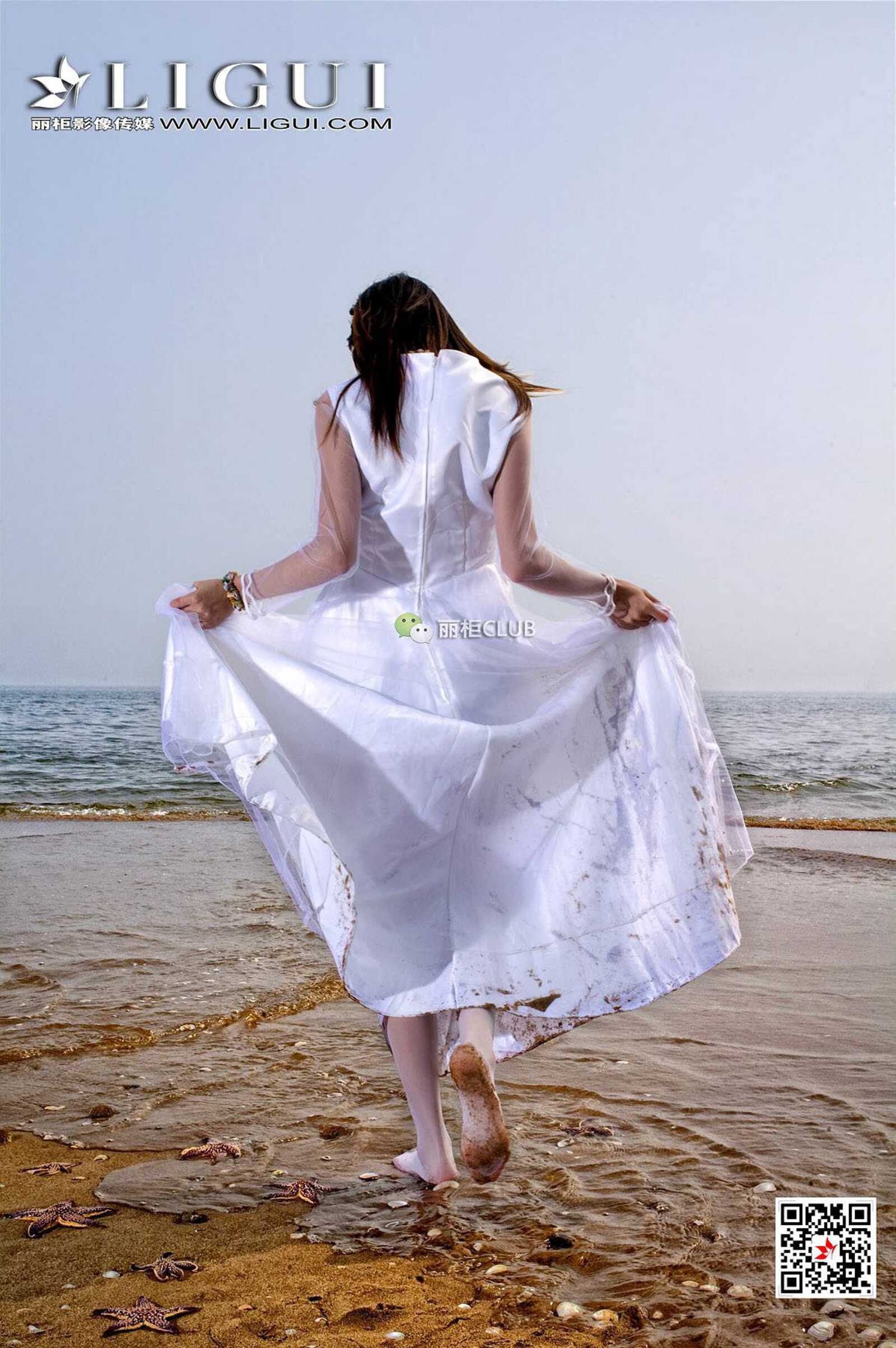 菲儿《沙滩婚纱》 [丽柜LIGUI] 网络丽人 写真集第1张