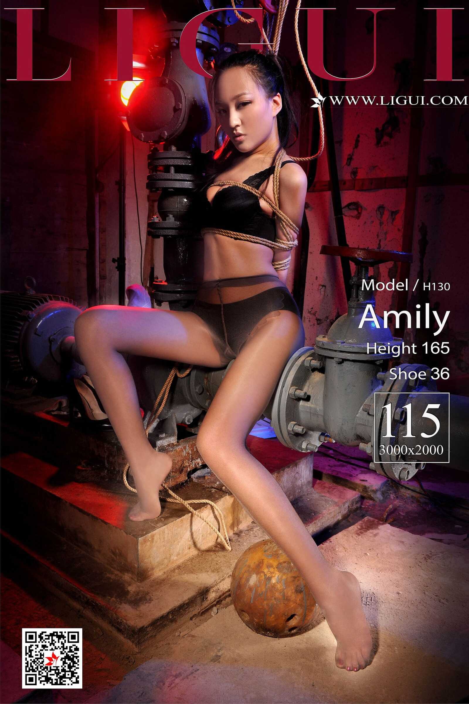 腿模Amily《肉丝袜绳艺捆绑》 [丽柜美束Ligui] 网络第1张
