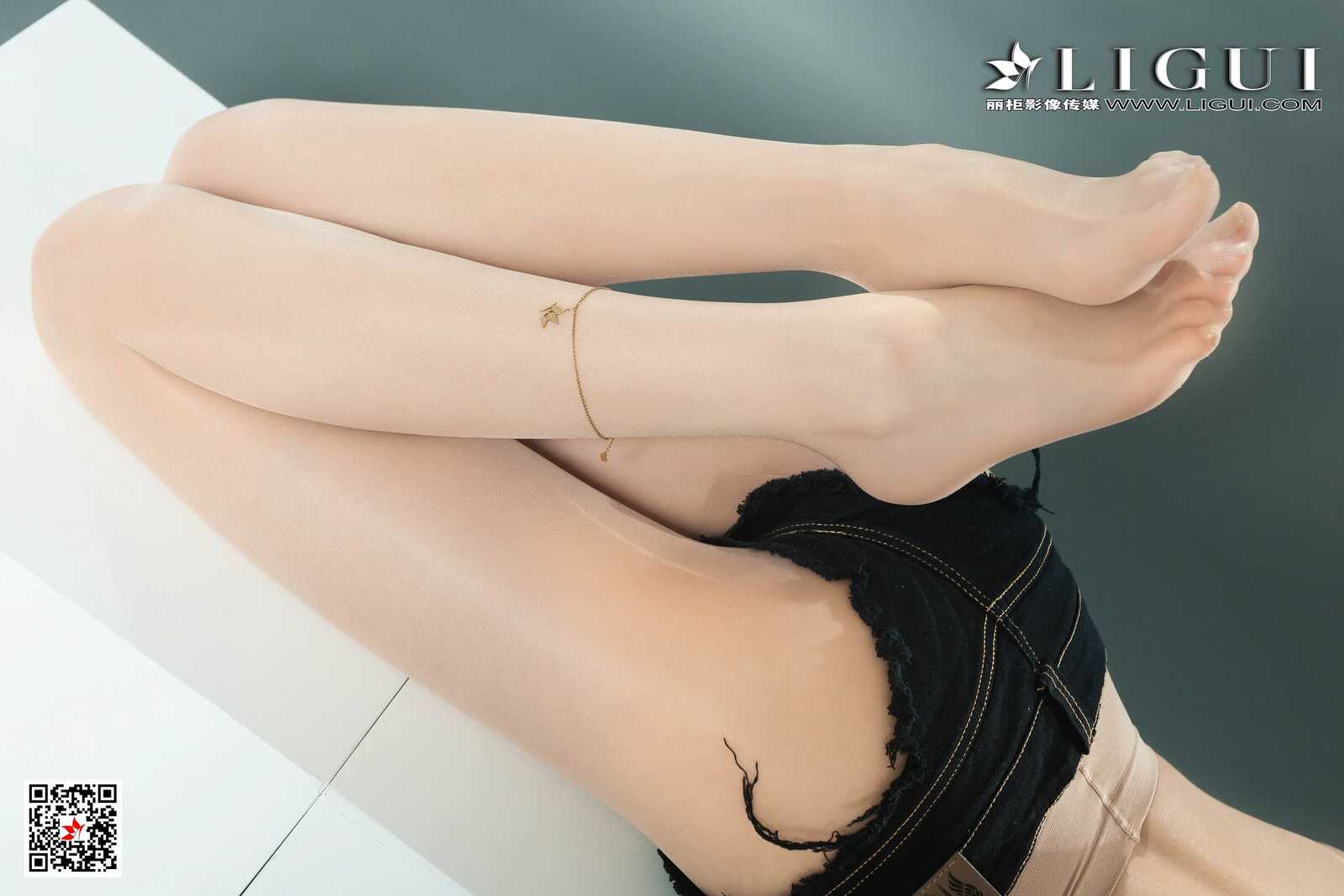 Model 兔子《肉丝超短牛仔热裤》 [丽柜Ligui] 网络第4张