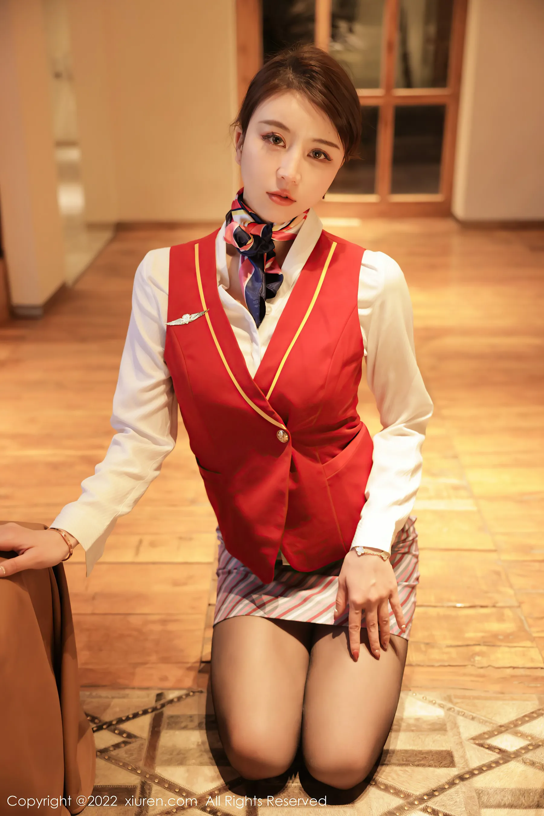  秀人网 No.4824 tina_甜仔 空姐制服蕾丝写真第17张