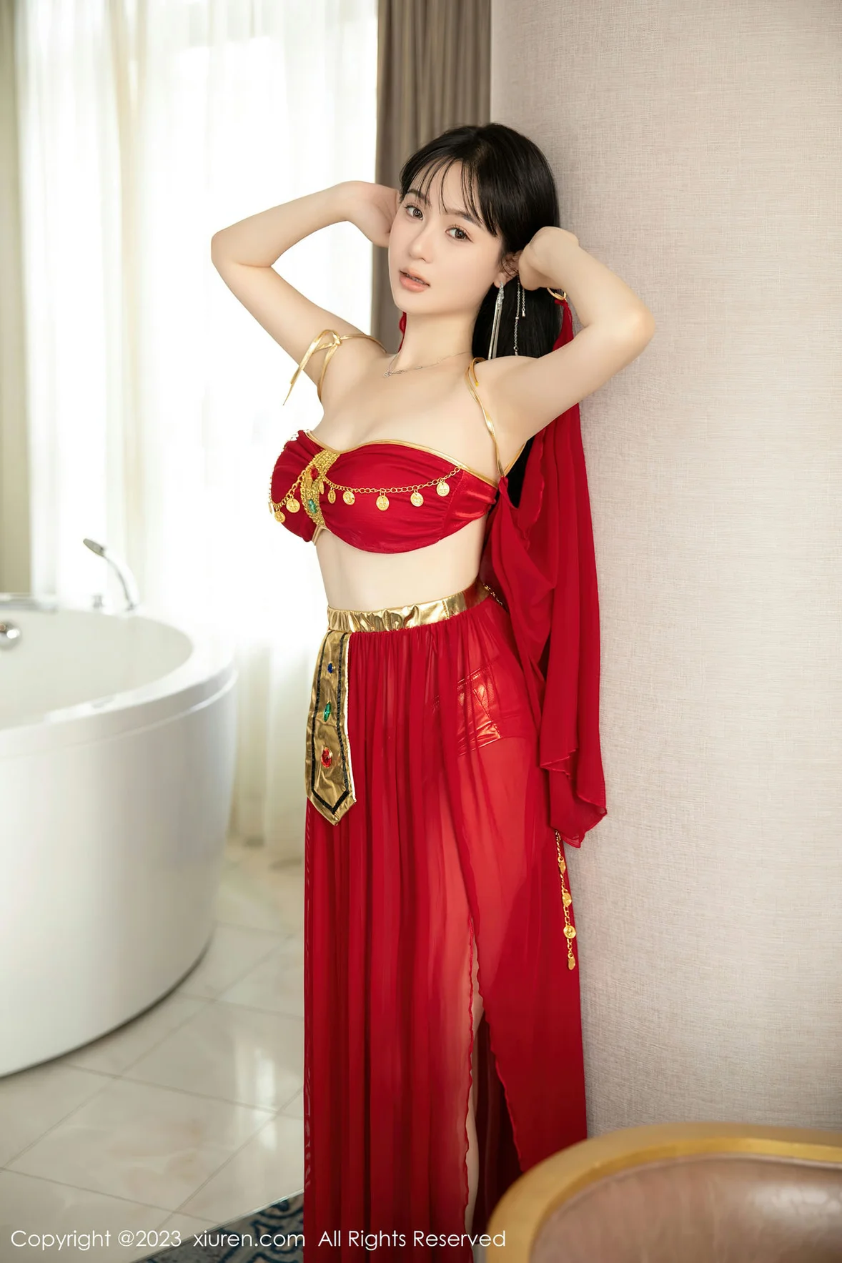  XiuRen 秀人 No.7103 柚琪Rich 红色西域舞服性感写真 [74P]第14张