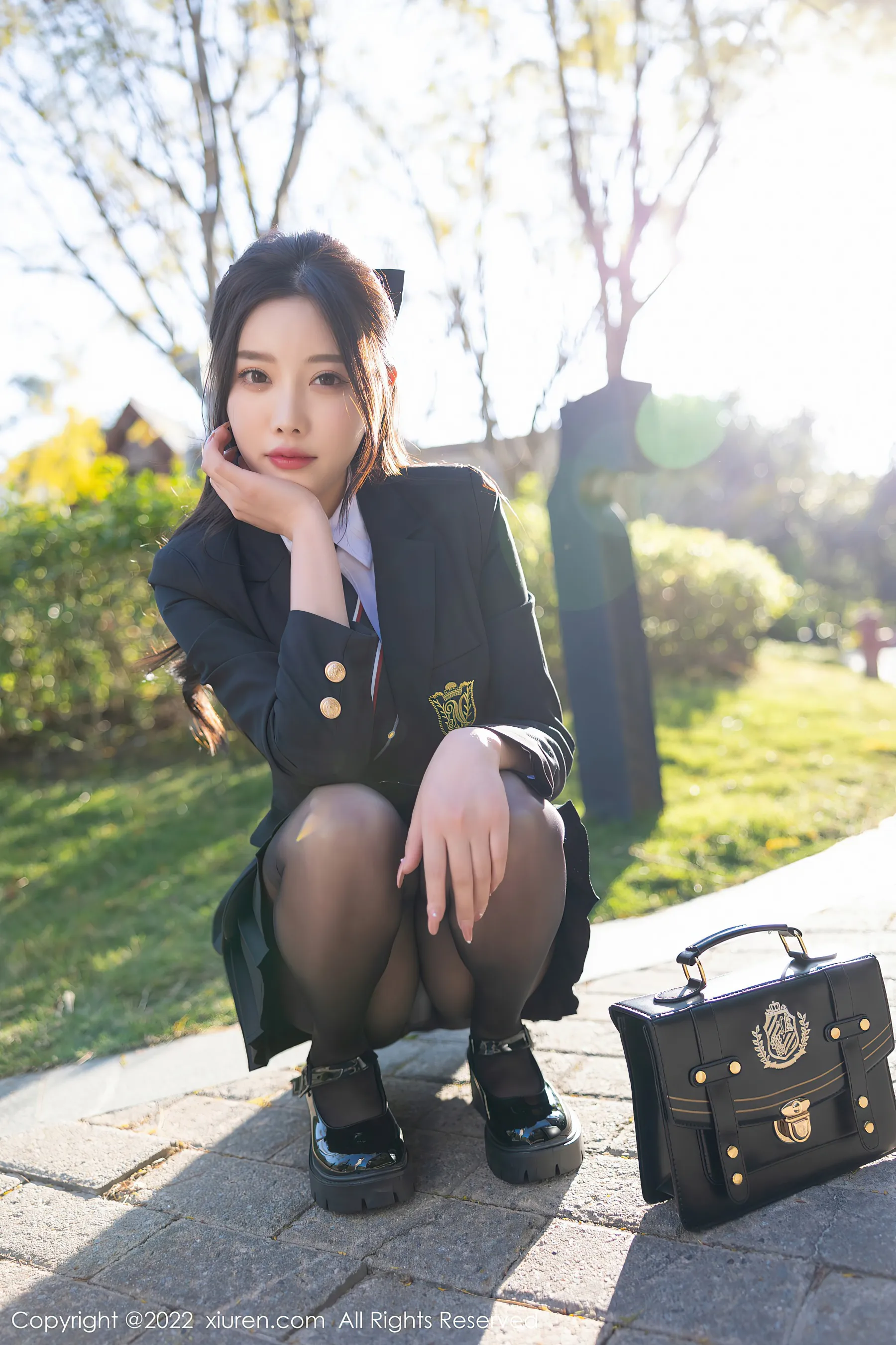 秀人网 No.4721 杨晨晨Yome 黑丝美臀学生装第16张