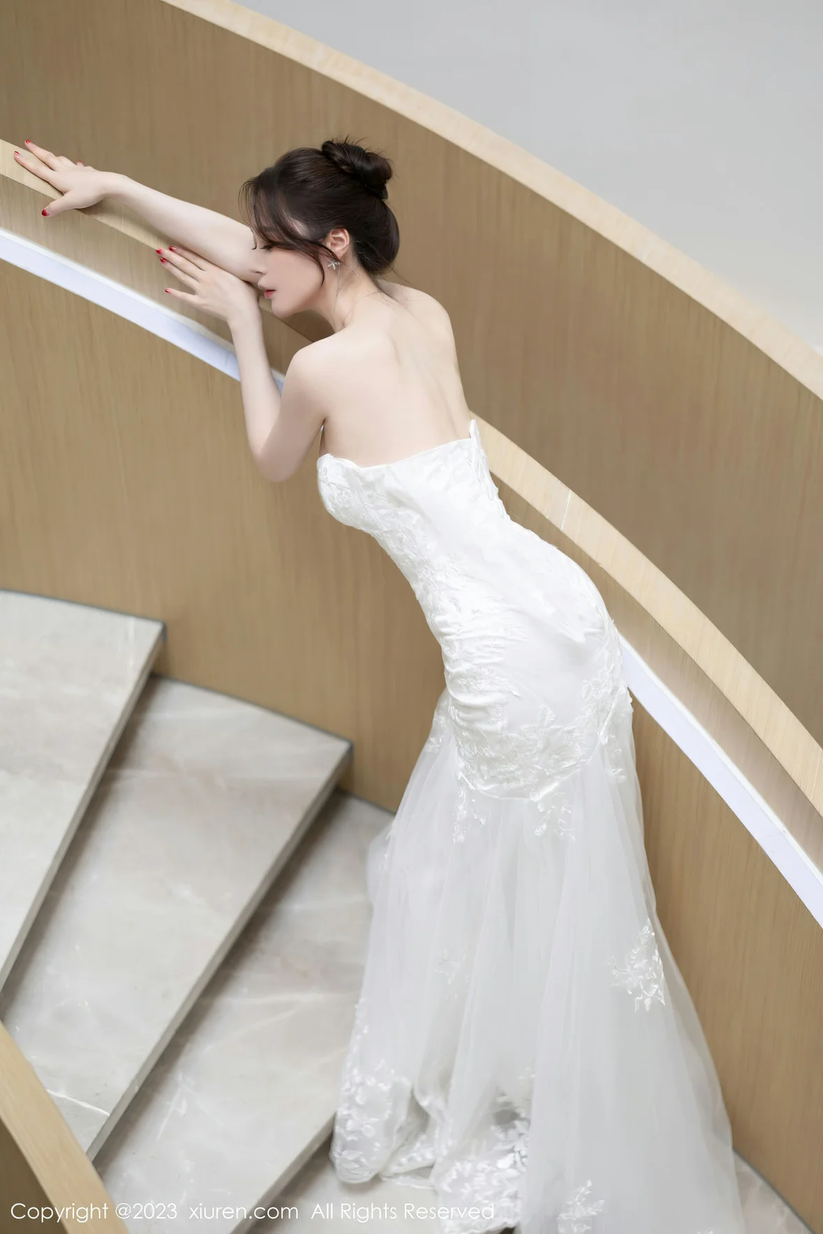  XiuRen 秀人 No.7310 梦心玥 白色婚纱服饰安吉旅拍 [84P]第9张