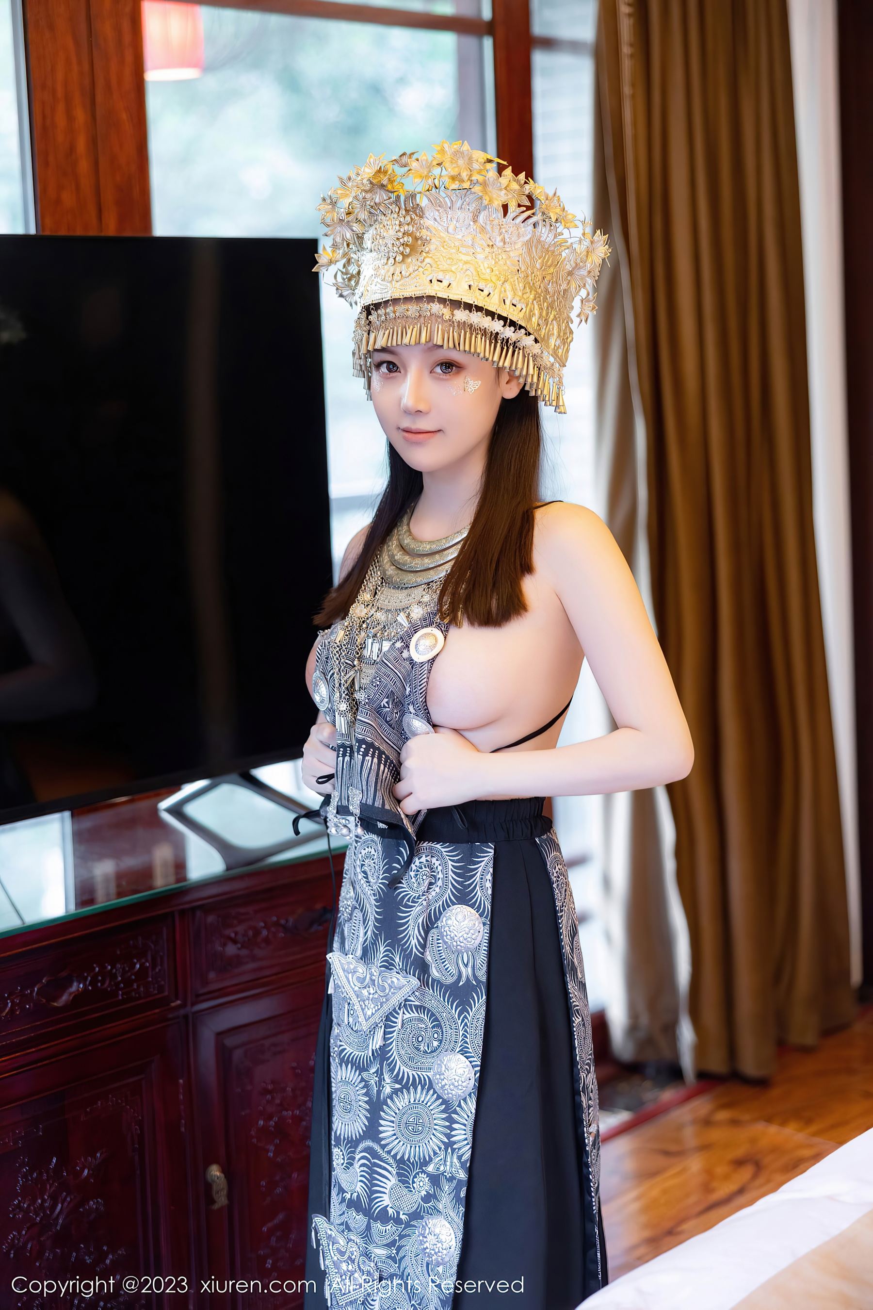  XiuRen 秀人 No.7448 豆瓣酱 苗族服饰第1张