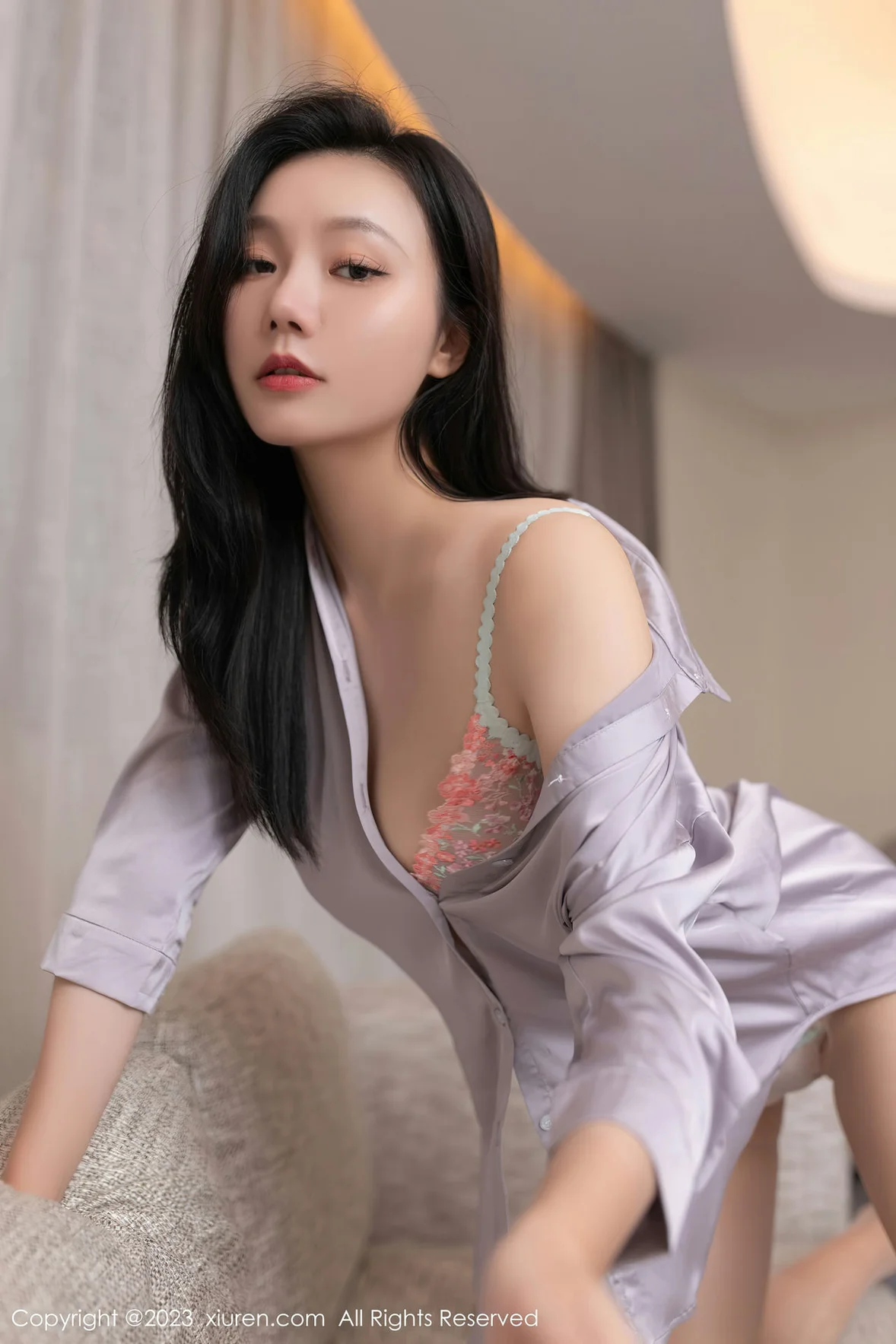  秀人网 No.7376 安然anran 浅色薄纱内衣性感写真 [77P]第5张