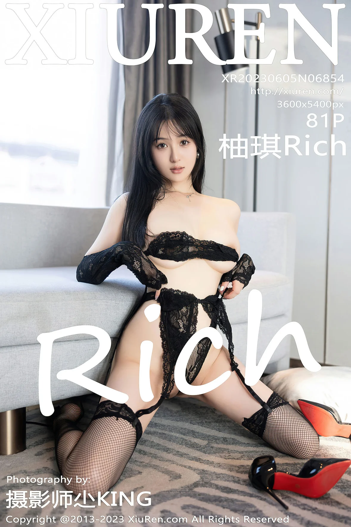  XiuRen 秀人 No.6854 柚琪Rich 黑色网格袜性感写真222 [82P]第28张