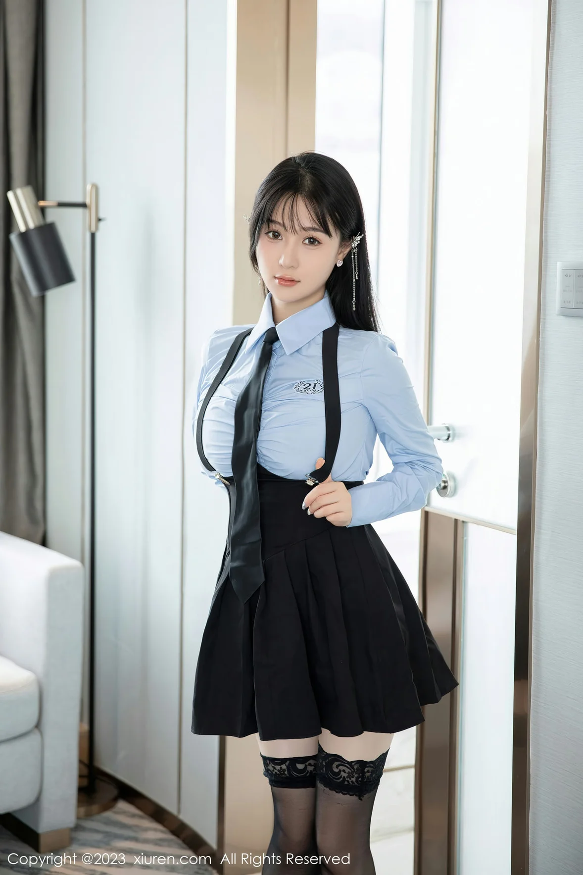  XiuRen 秀人 No.7140 柚琪Rich 性感学妹装扮 [77P]第1张