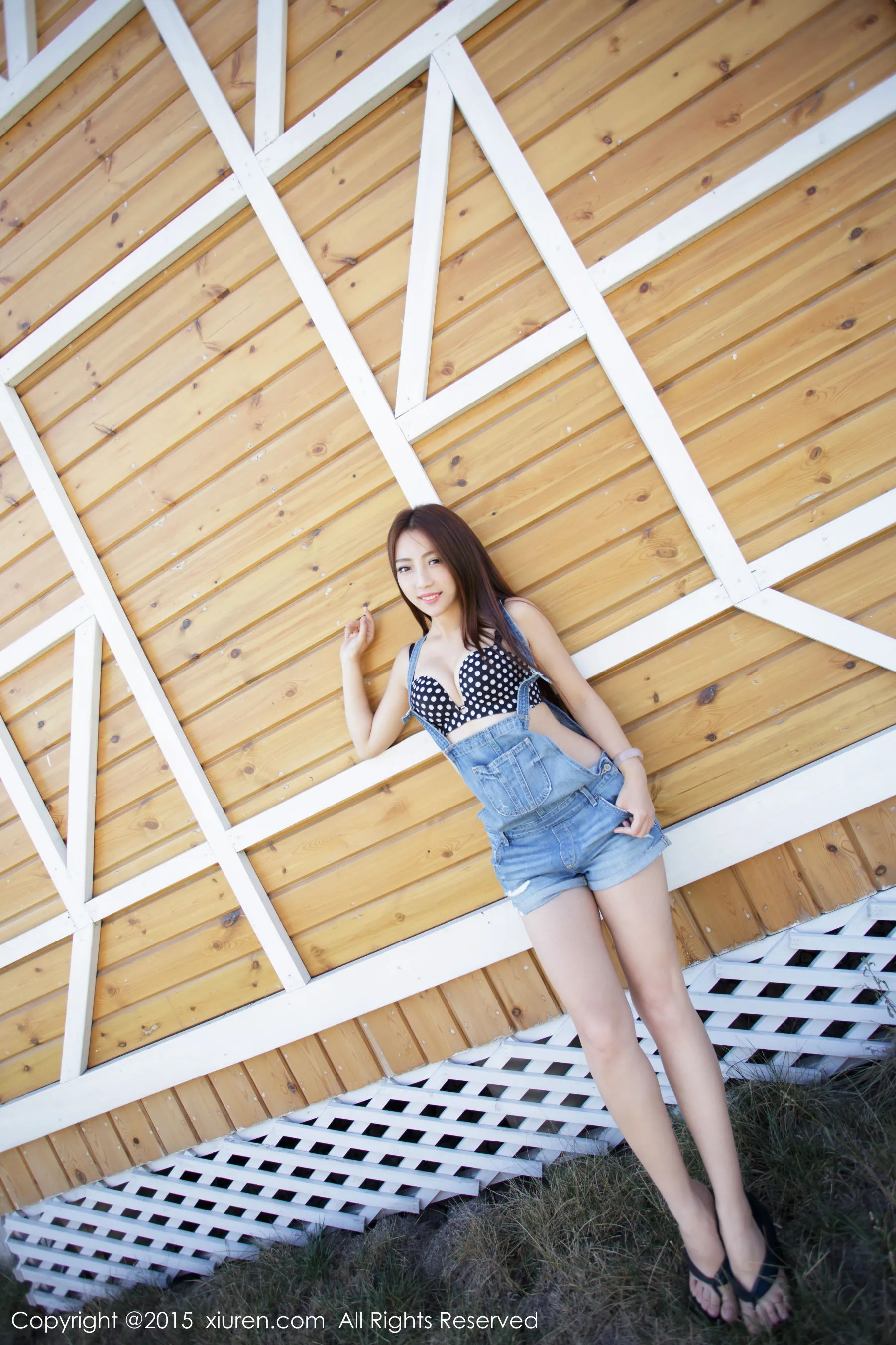 Elma梦《吊带牛仔裤+2套内衣》 秀人网 No.413第3张