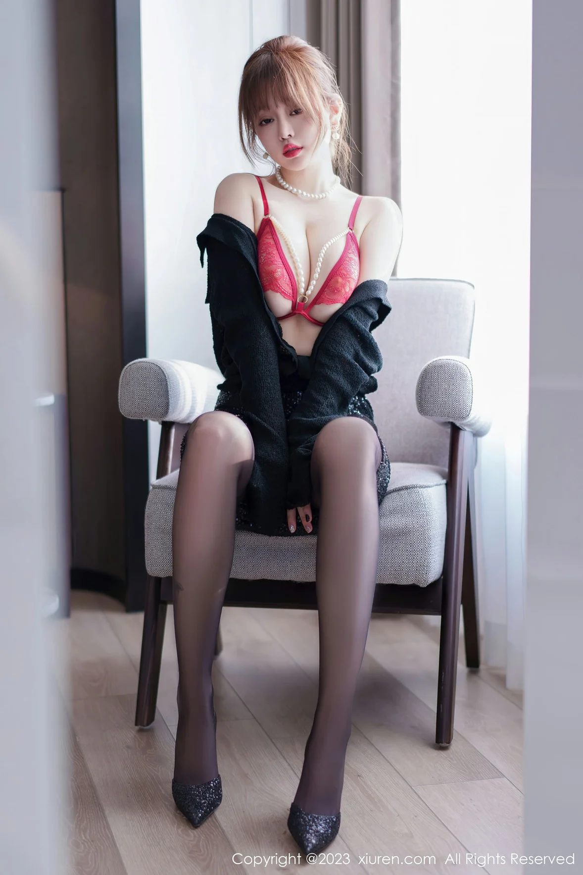  XiuRen 秀人 No.7156 王雨纯 红色蕾丝内衣性感写真 [76P]第5张