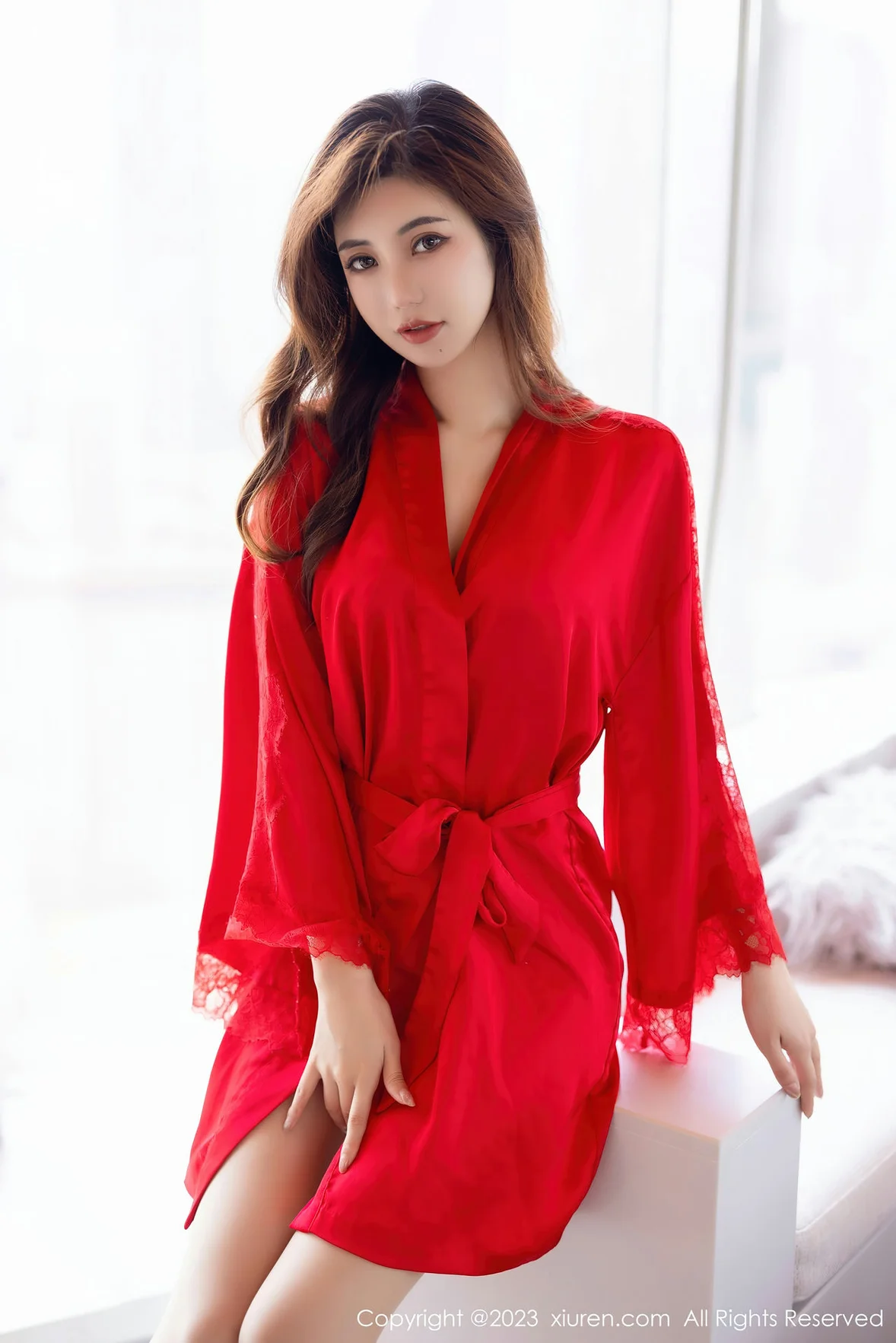  XiuRen 秀人 No.7043 绮里嘉ula 红色睡裙性感写真 [88P]第1张