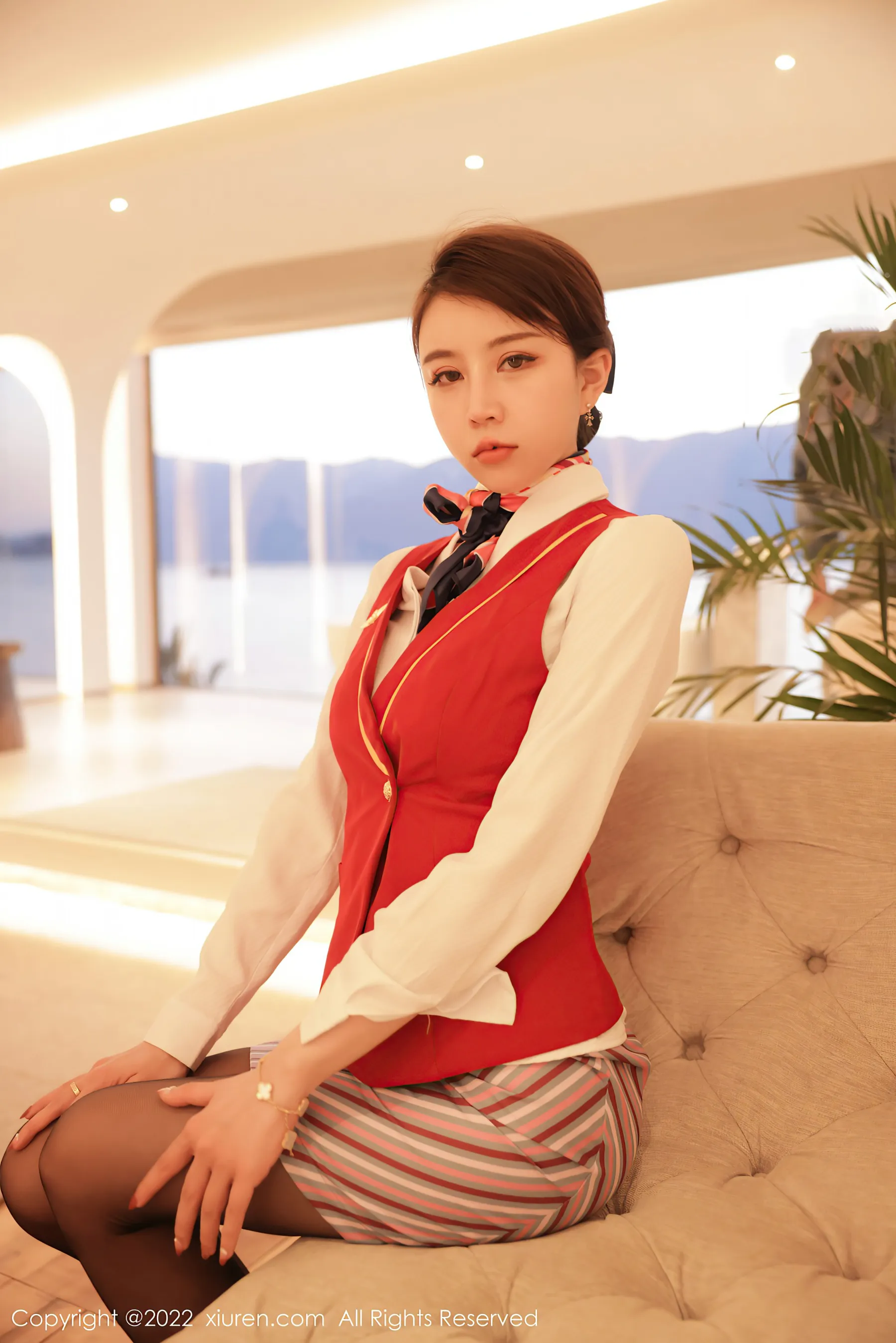  秀人网 No.4824 tina_甜仔 空姐制服蕾丝写真第17张